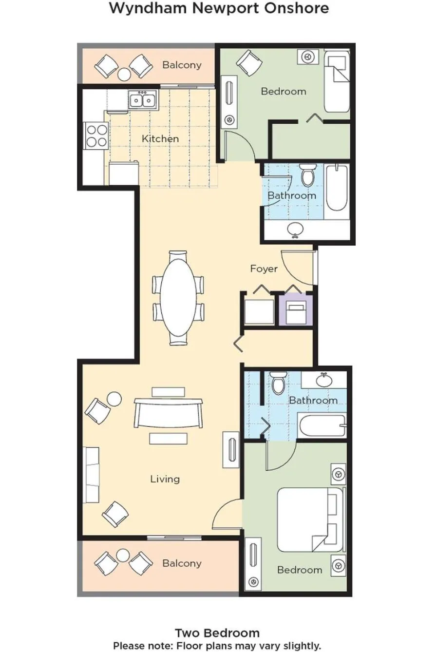 Floor plan in Club Wyndham Newport Onshore