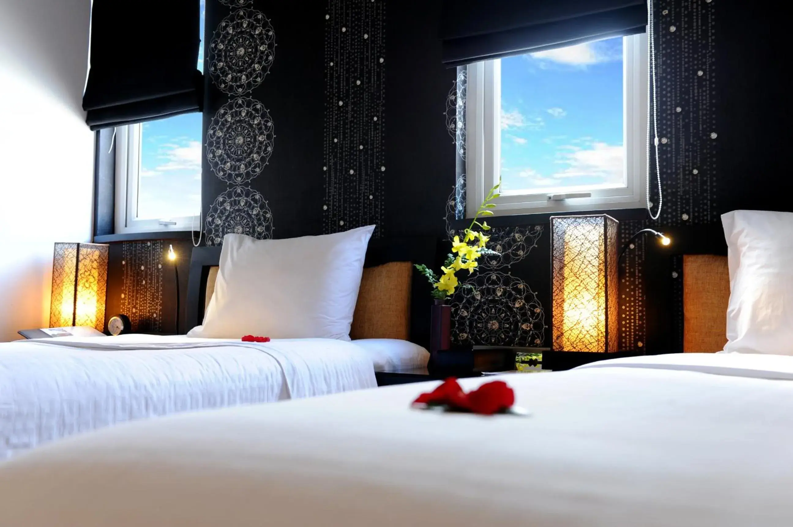 Decorative detail, Bed in Orchid Hotel Decorative detail, Bed in Orchid Hotel