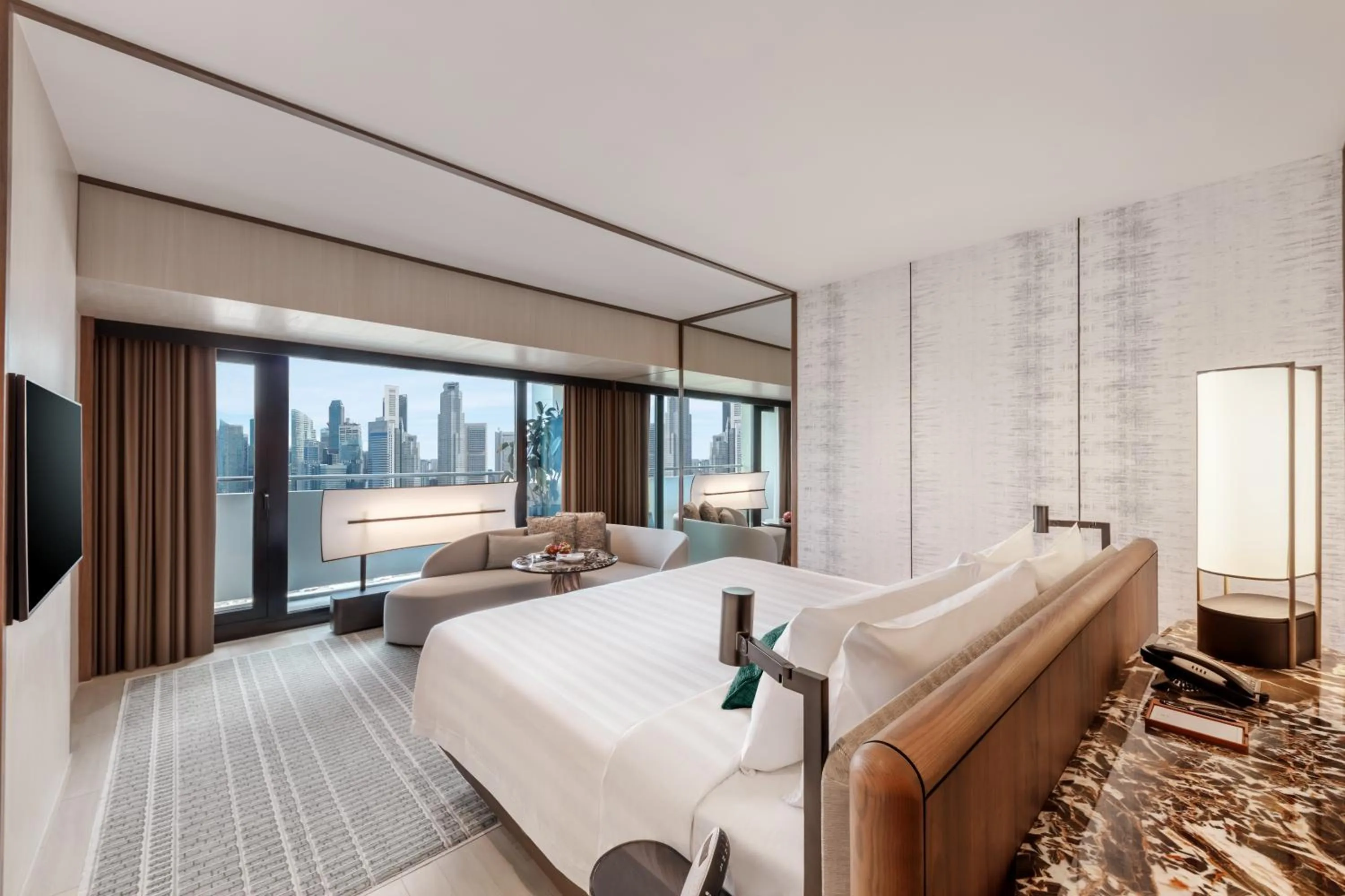 Balcony/Terrace, Bed in Pan Pacific Singapore