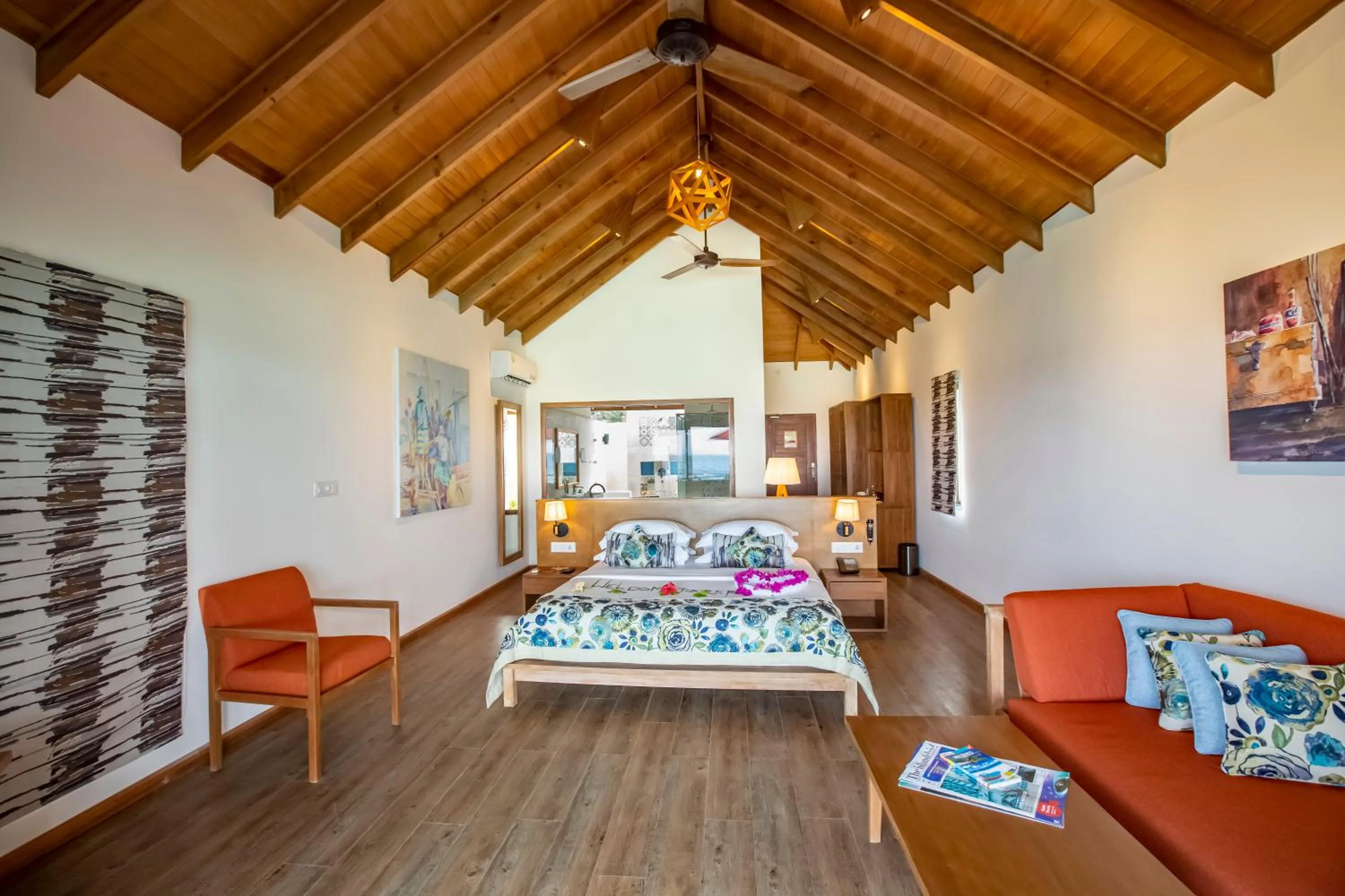 Bedroom, Bed in Reethi Faru Resort - Stay 5 Nights or more Between Aug to Oct 2025 & Enjoy a Free Sunset Cruise