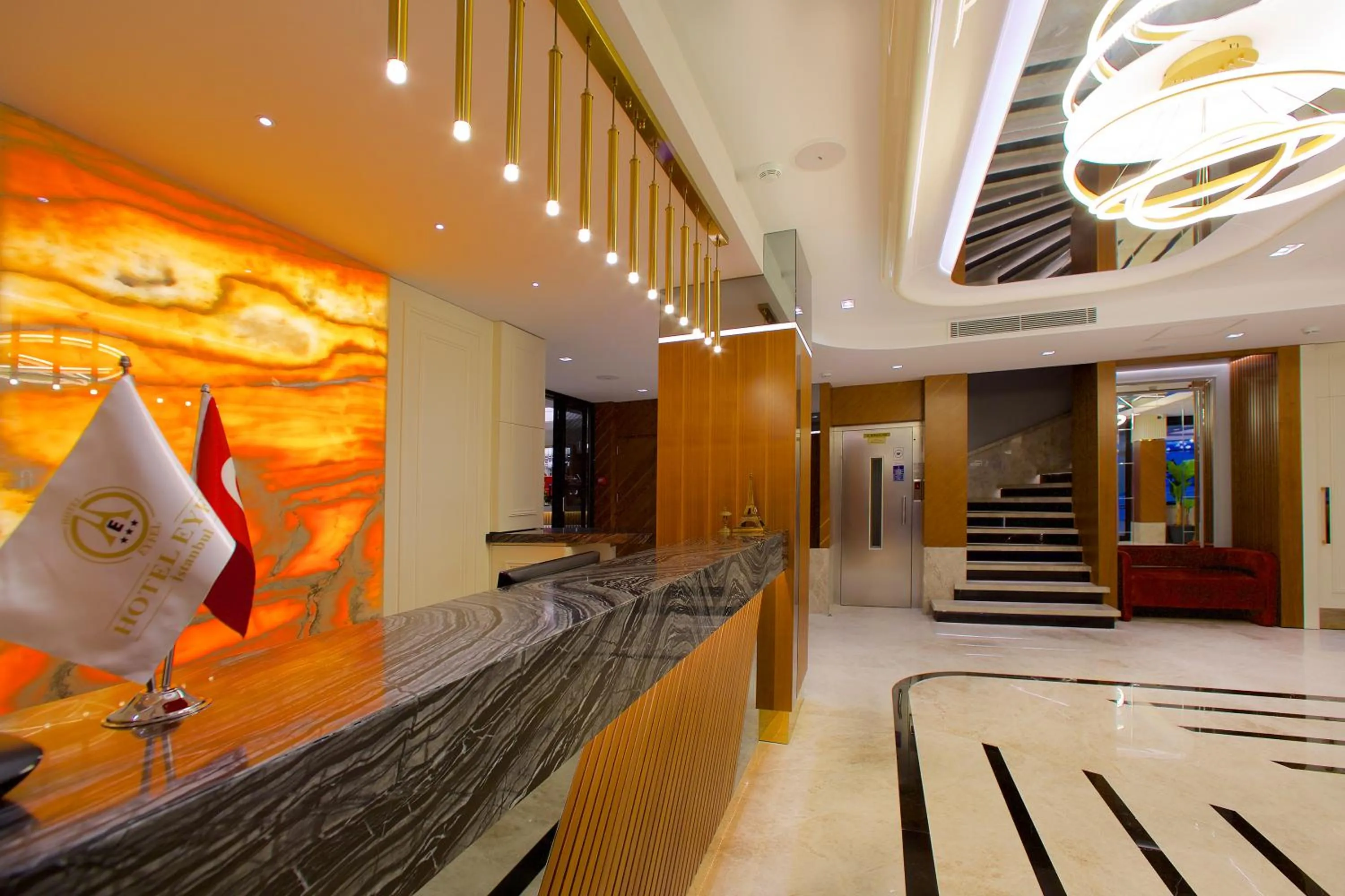 Lobby or reception in Hotel Eyfel