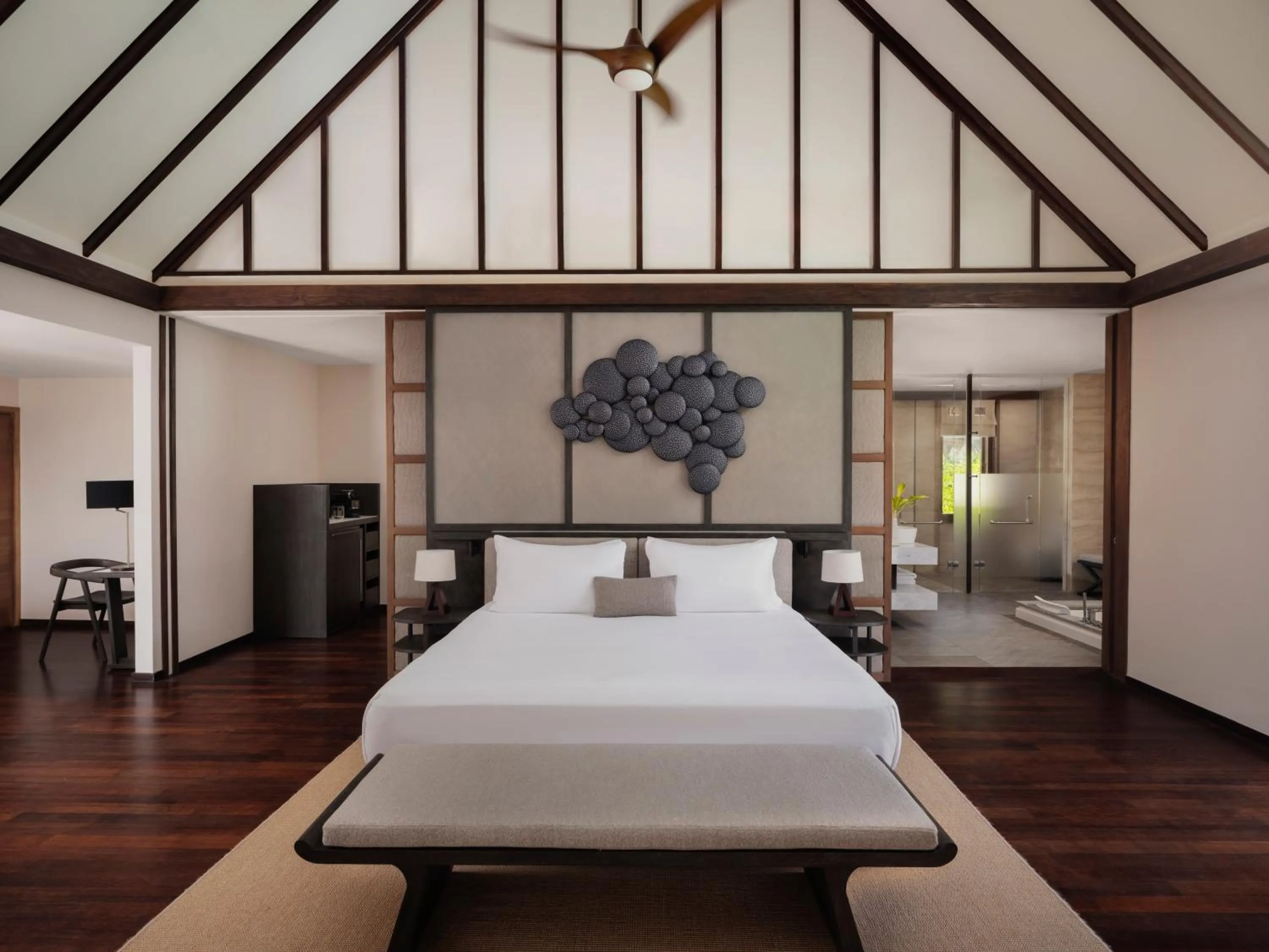 Bed in Conrad Maldives Rangali Island