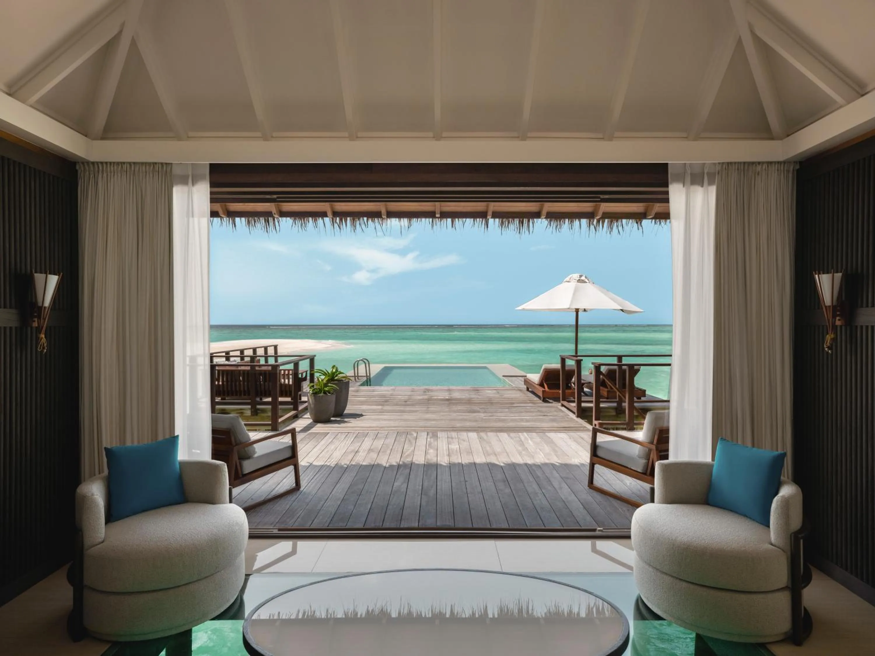 Pool view in Conrad Maldives Rangali Island