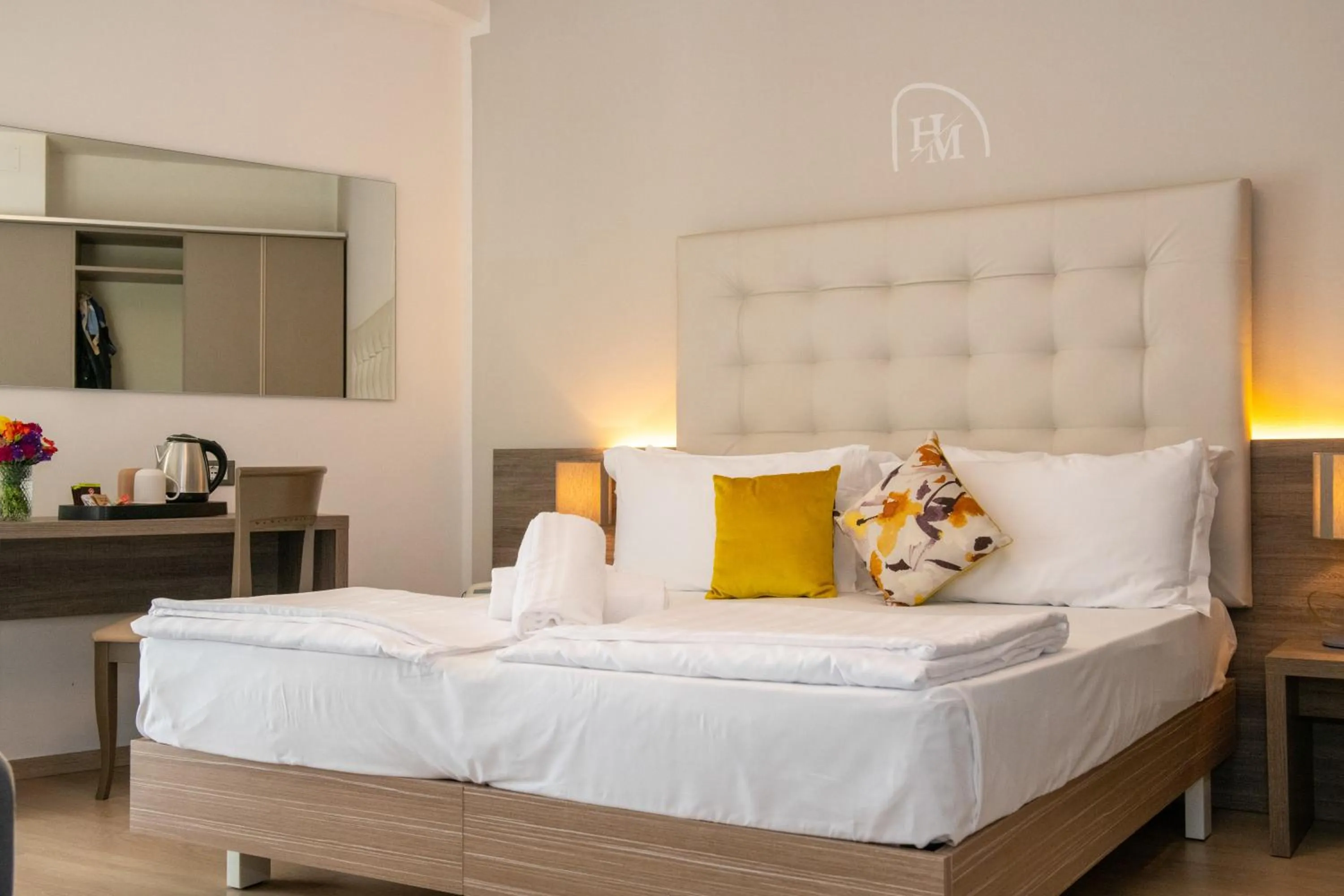 Decorative detail, Bed in Hotel Delle Mimose