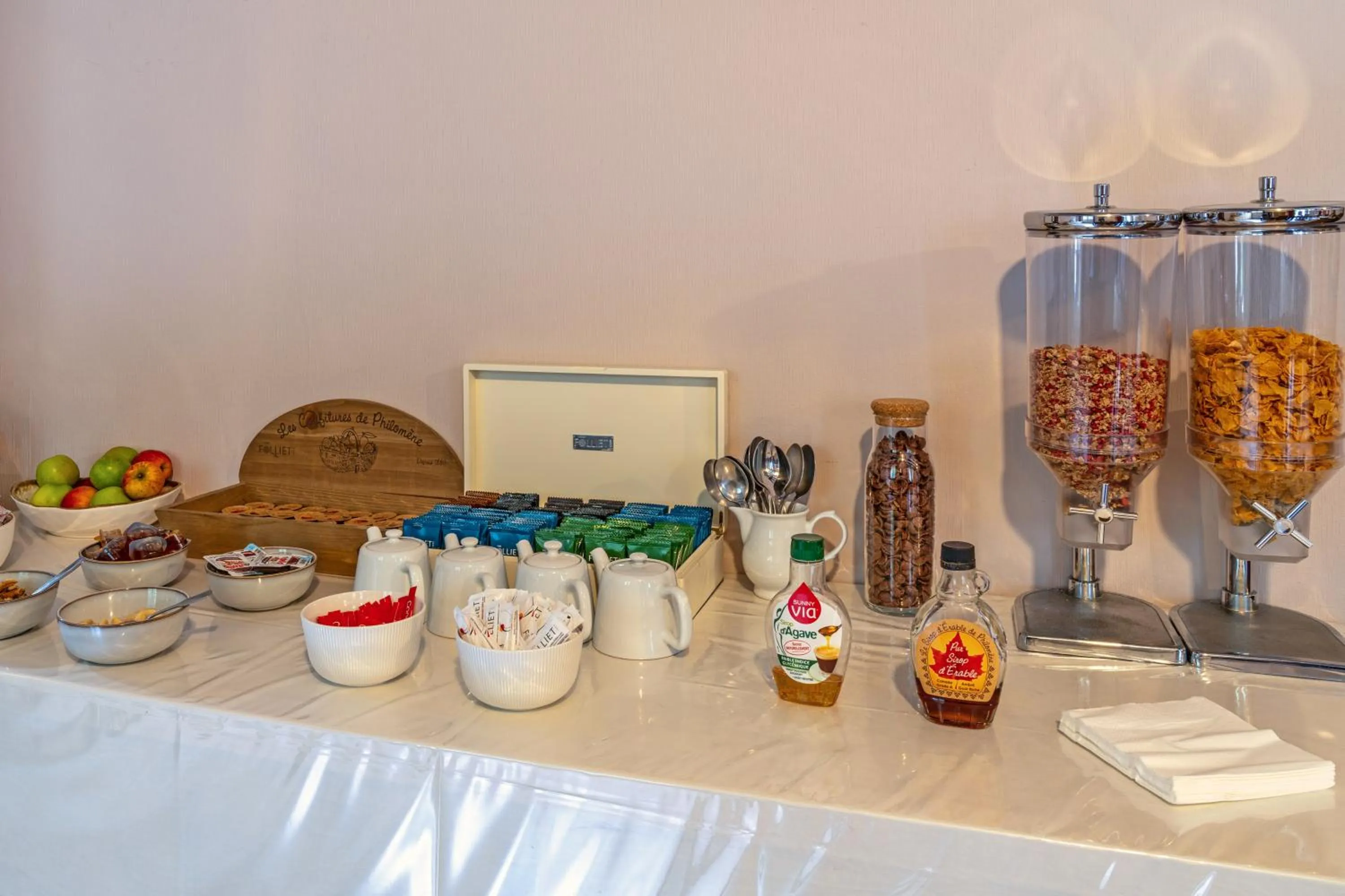 Buffet breakfast in Logis Hotel De La Corniche