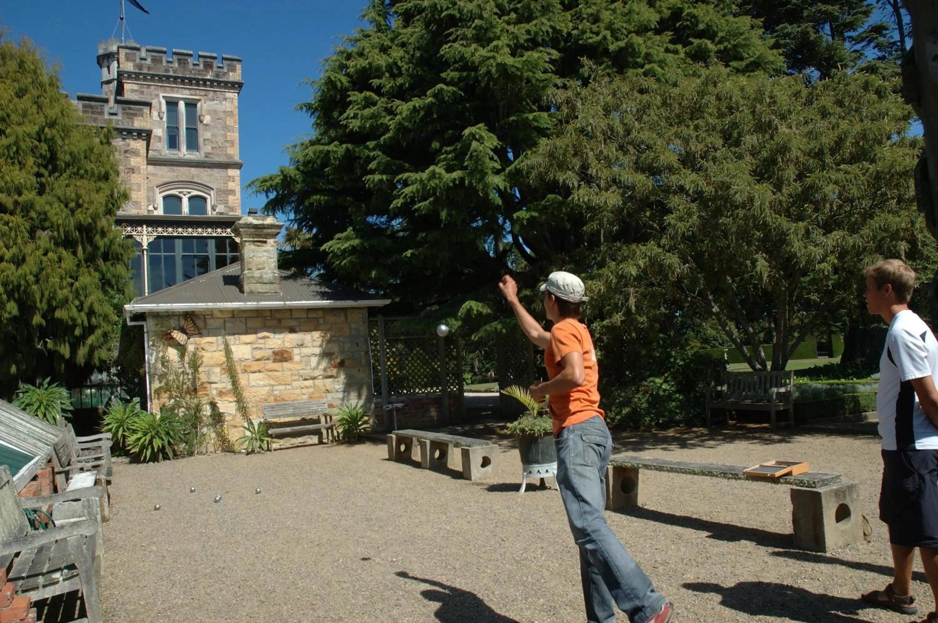 Bowling in Larnach Lodge & Stable Stay