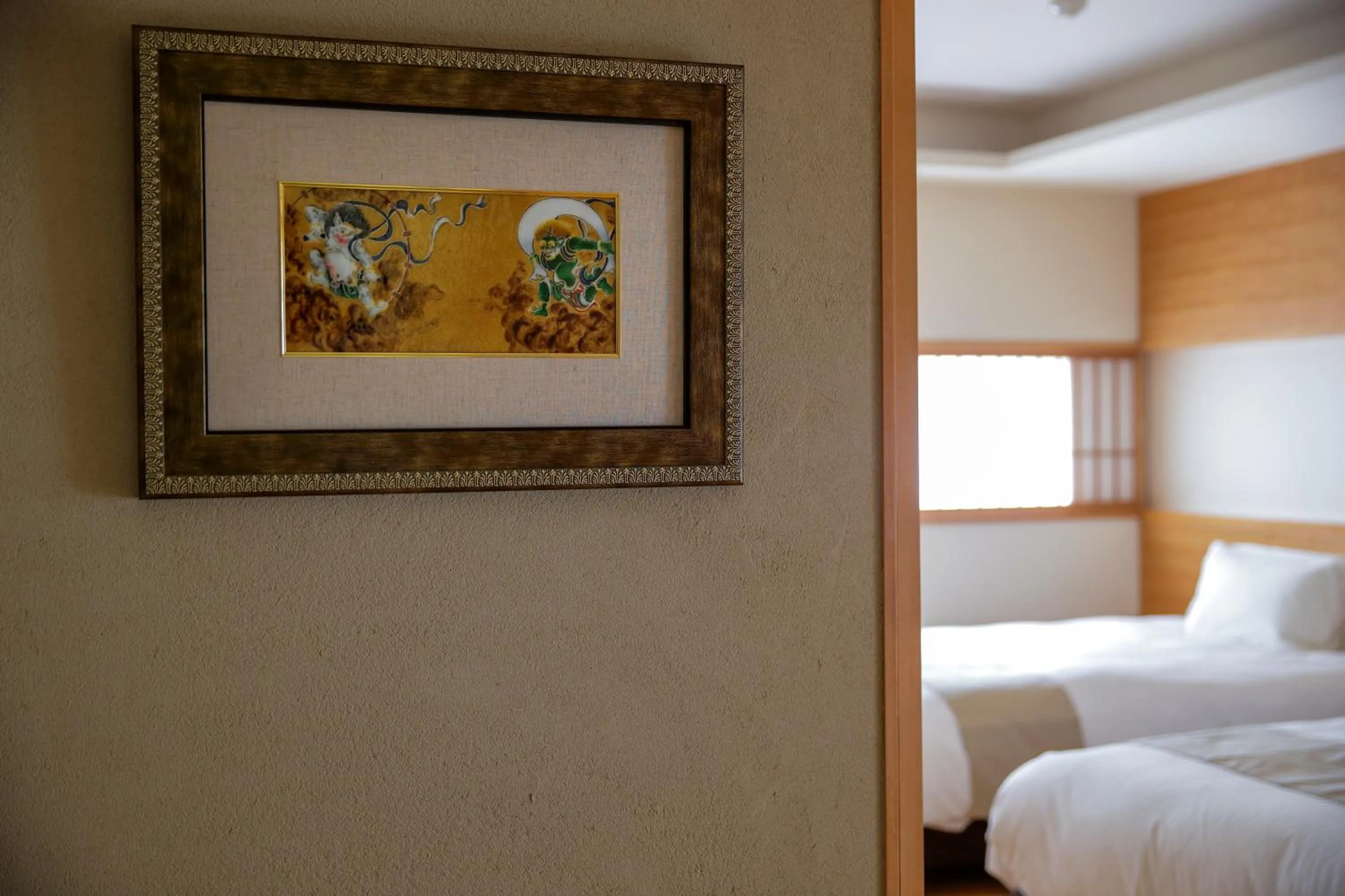 Bed in Kaminarimon Ryokan