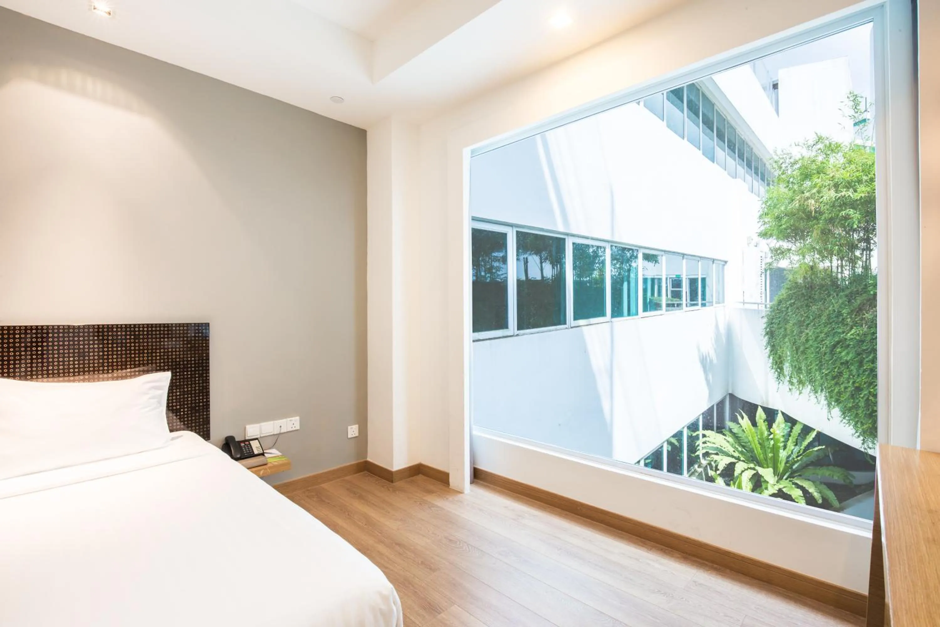 View (from property/room), Bed in Village Hotel Changi by Far East Hospitality