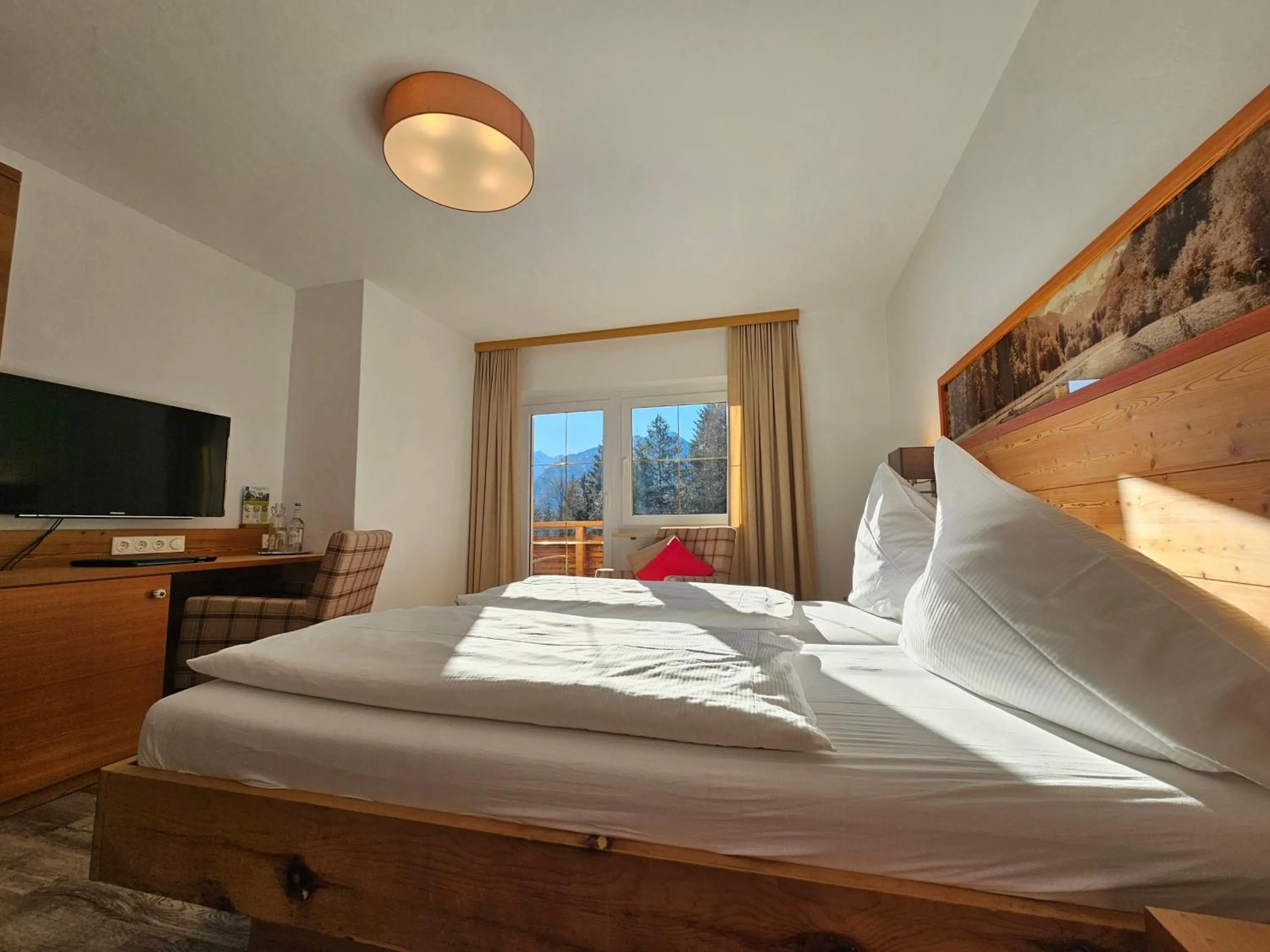 View (from property/room), Bed in Naturhotel Café Waldesruhe