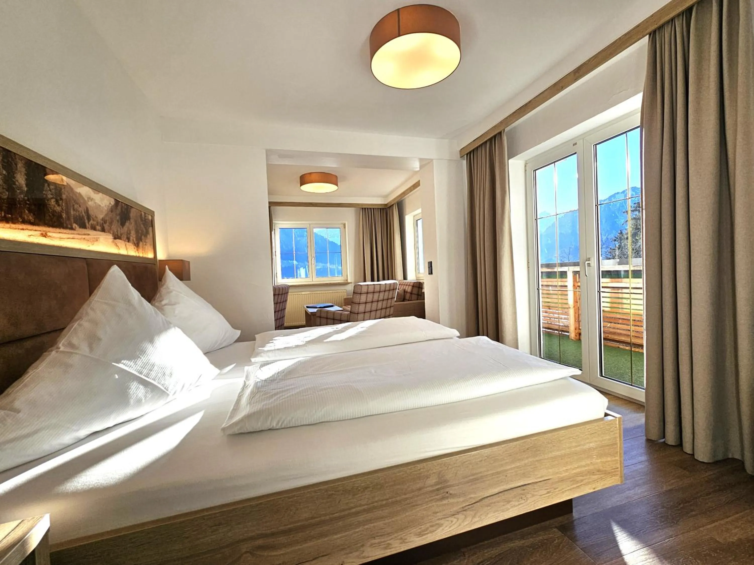 View (from property/room), Bed in Naturhotel Café Waldesruhe