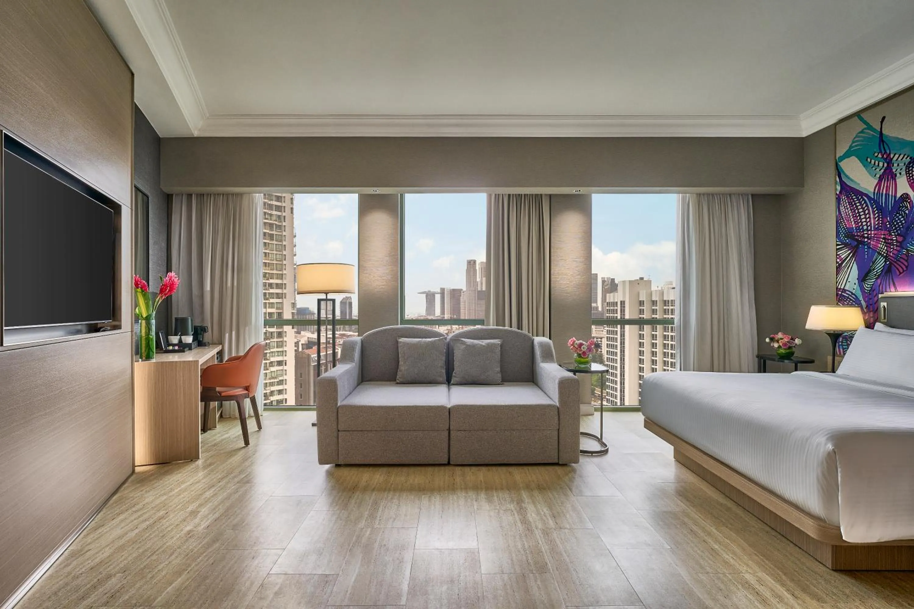 Bed in Grand Copthorne Waterfront Hotel Singapore