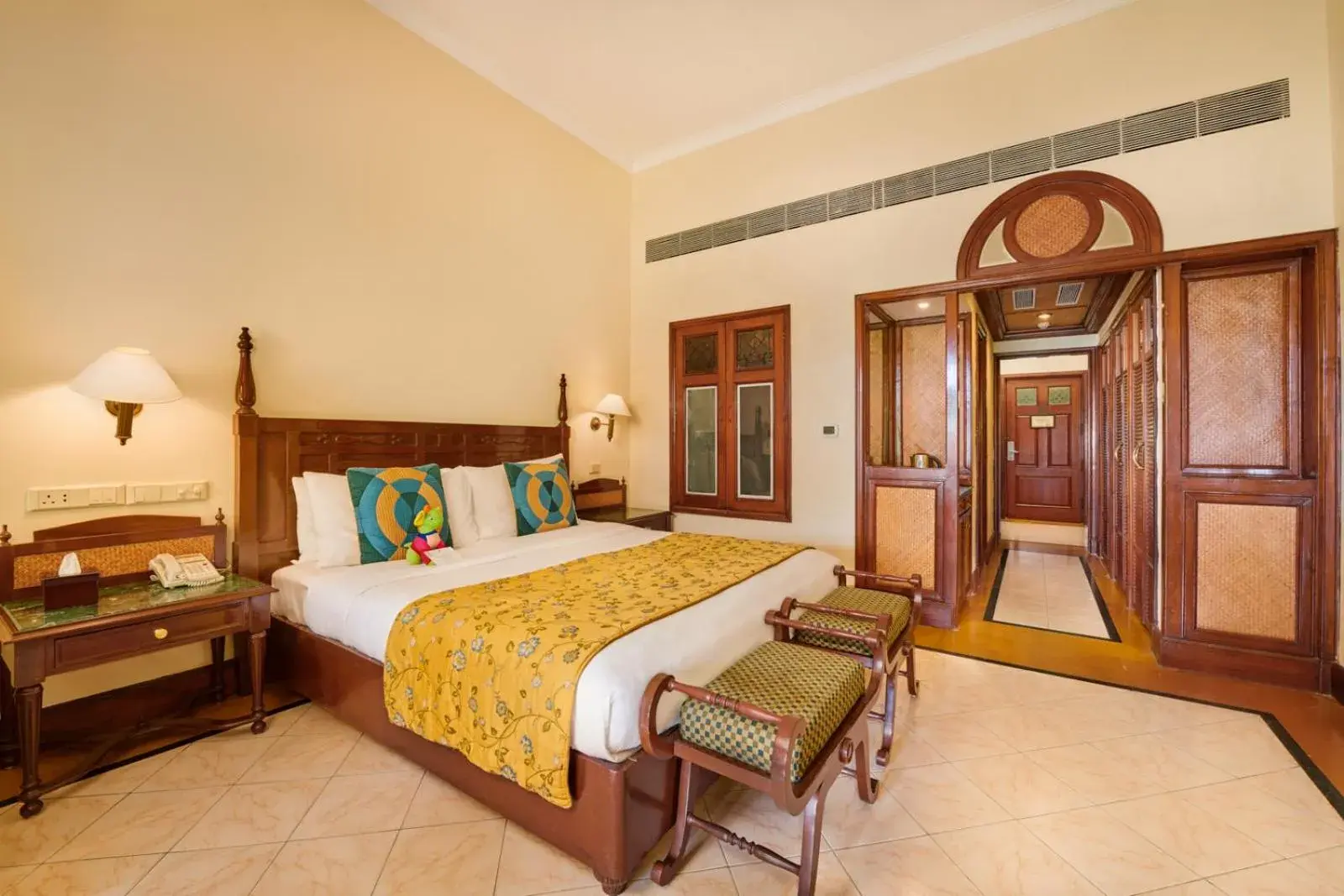 Decorative detail, Bed in The LaLiT Golf & Spa Resort Goa Decorative detail, Bed in The LaLiT Golf & Spa Resort Goa