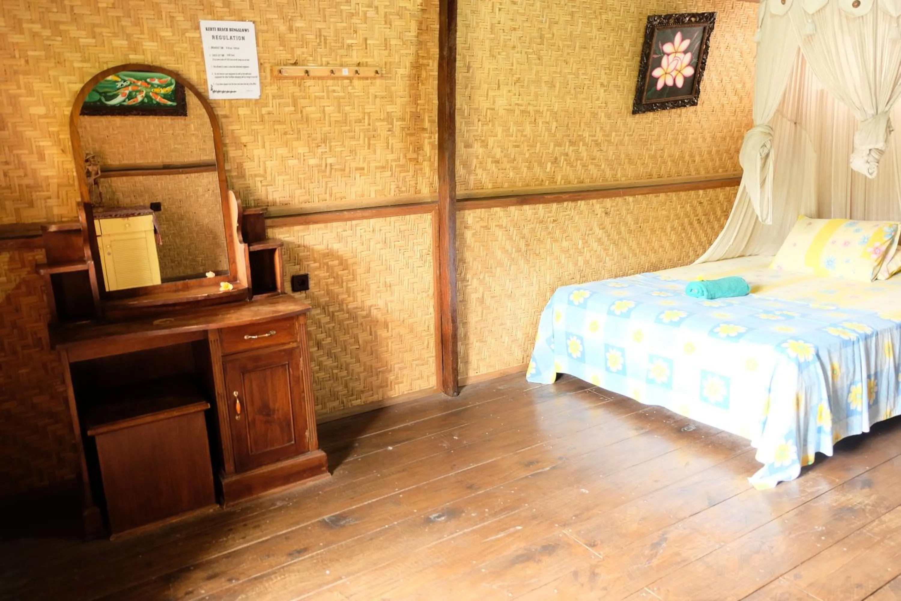 Bedroom, Bed in Kerti Beach Bungalow and Restaurant