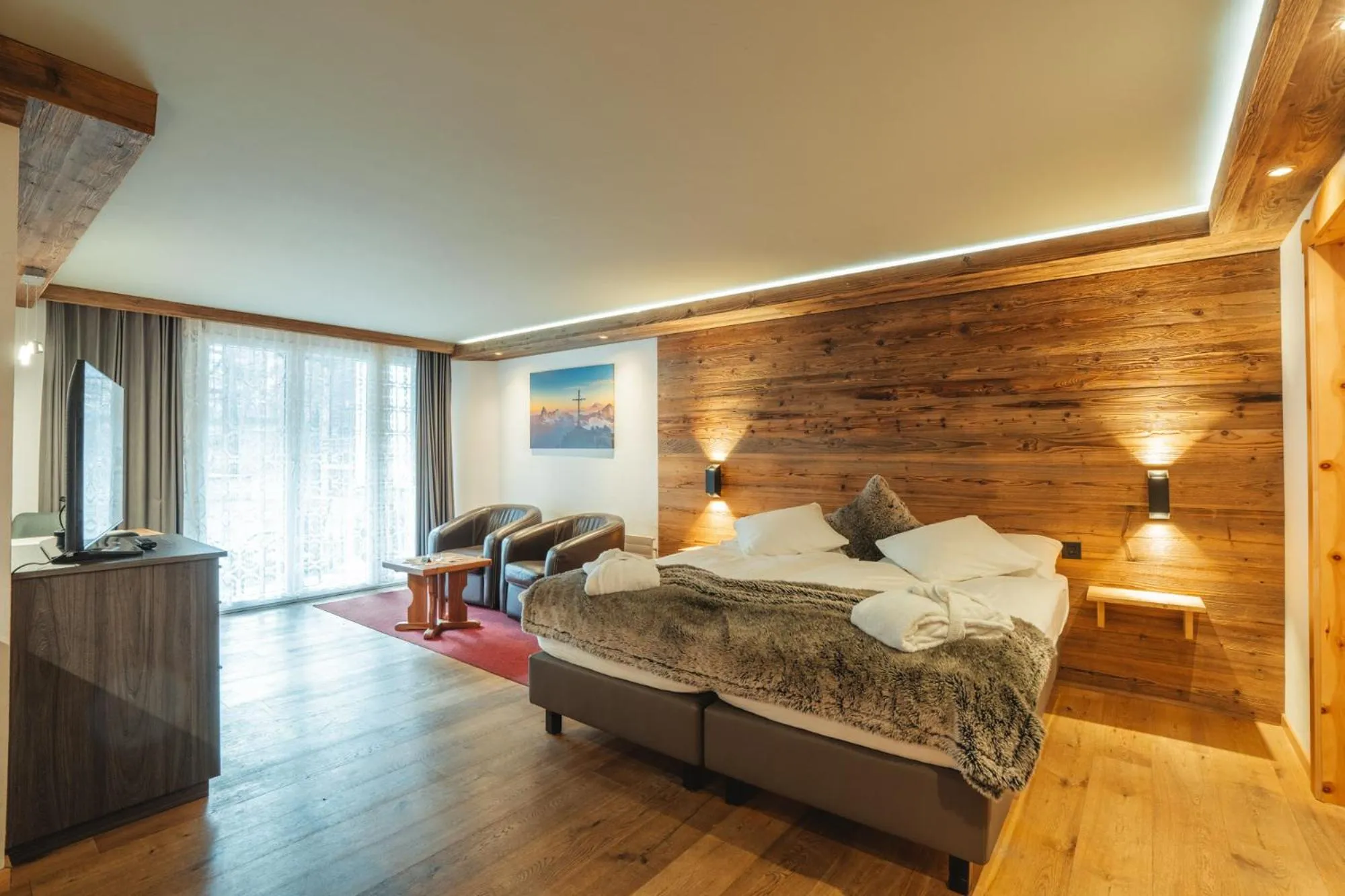 Bedroom, Bed in Hotel Matterhornblick