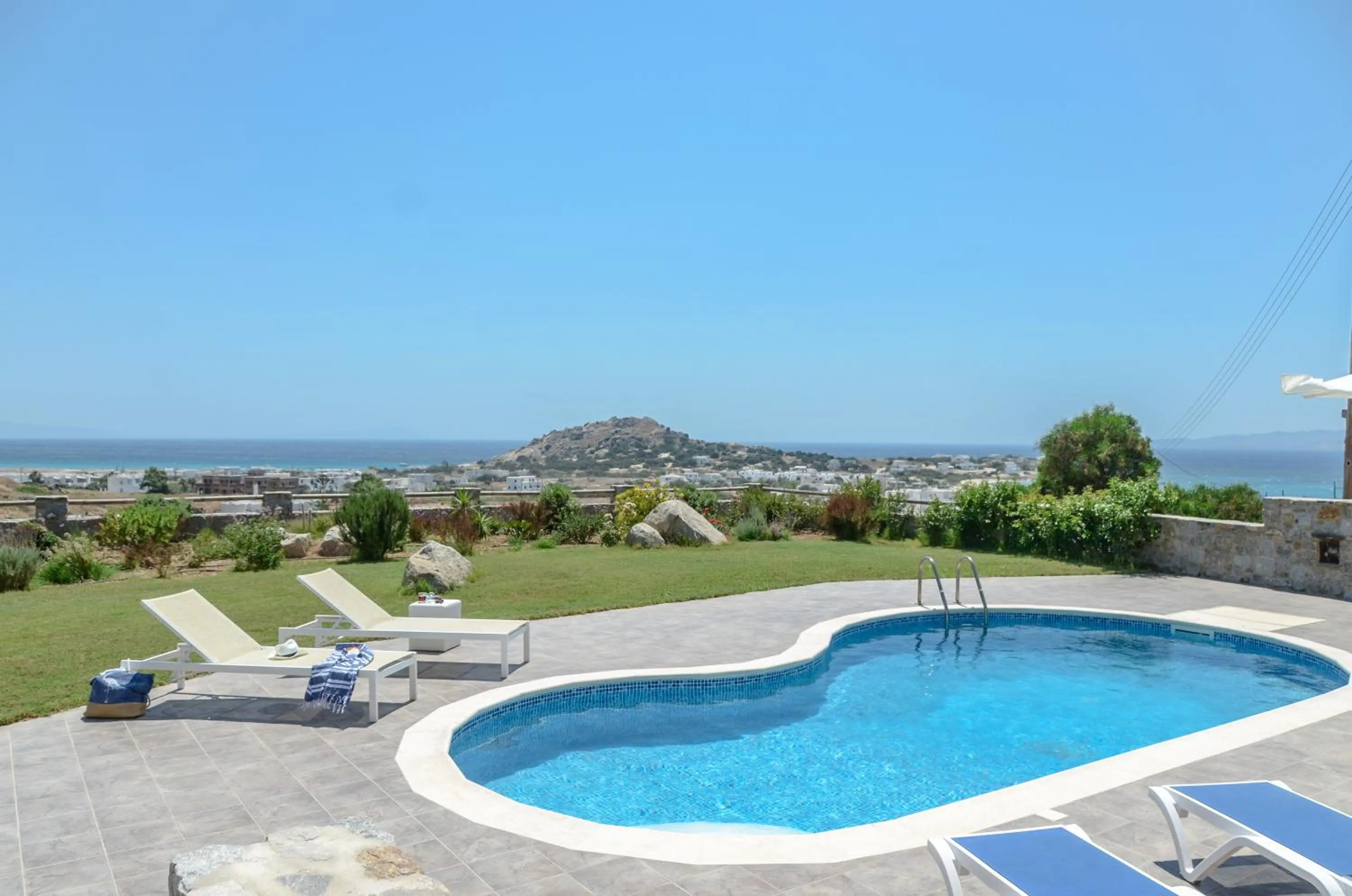Pool view in Naxos Luxury Villas