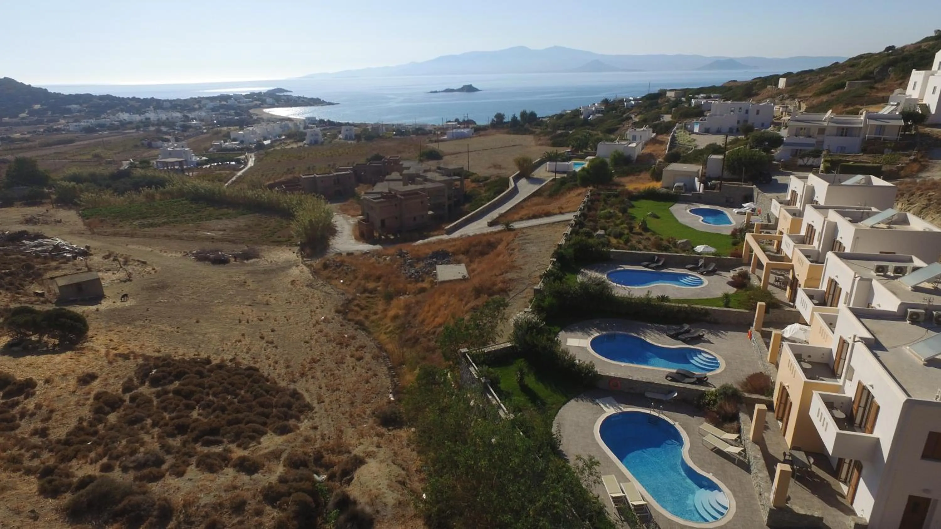 Bird's eye view in Naxos Luxury Villas