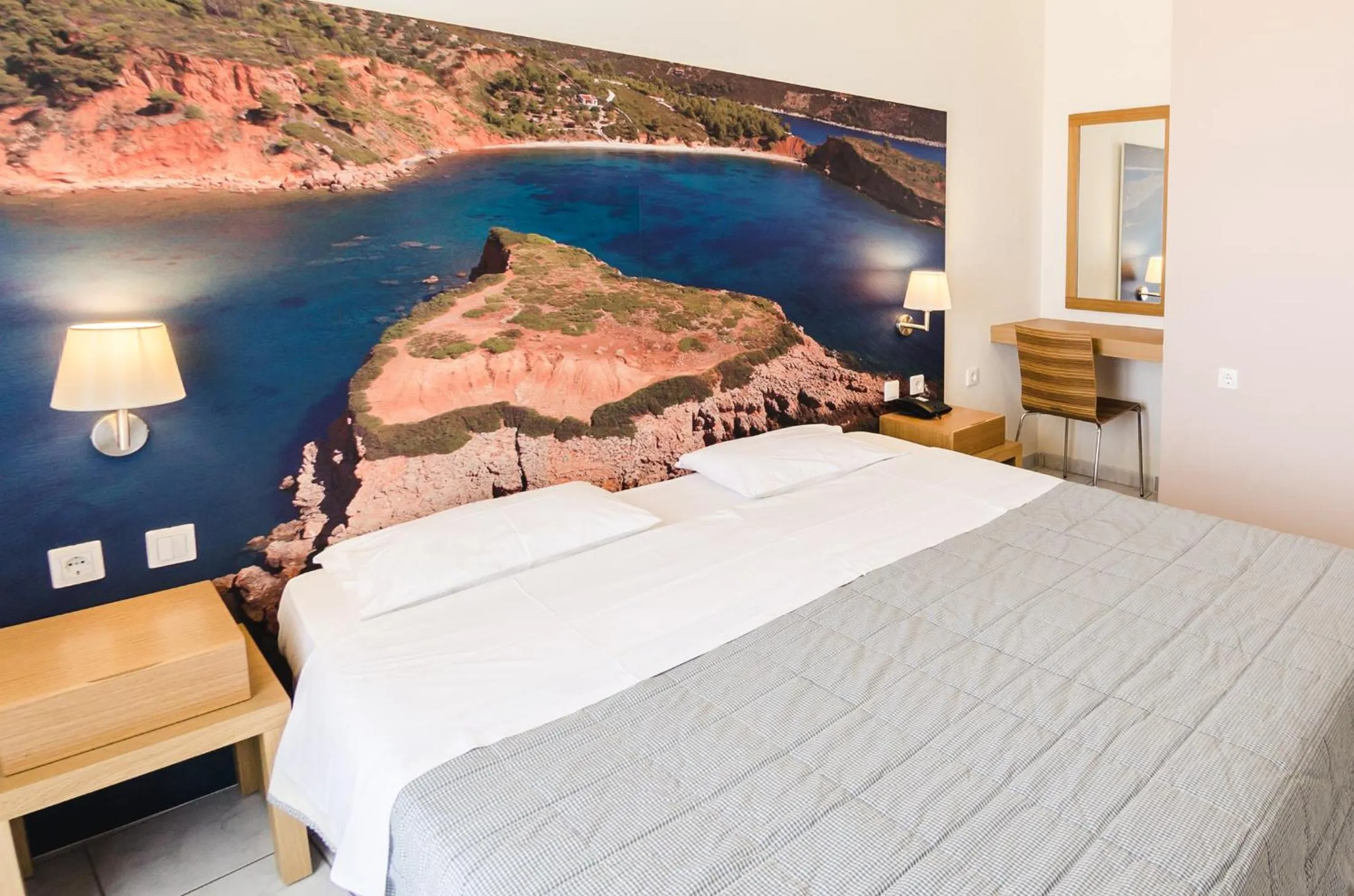 Bed in Hotel Nereides