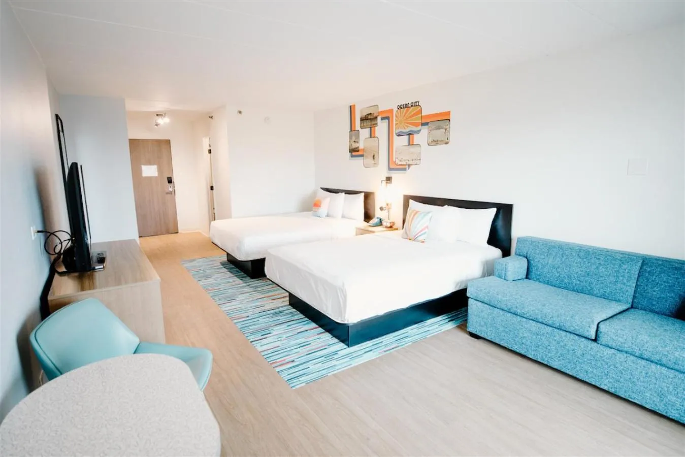 Bed in SeaLoft Oceanfront Hotel