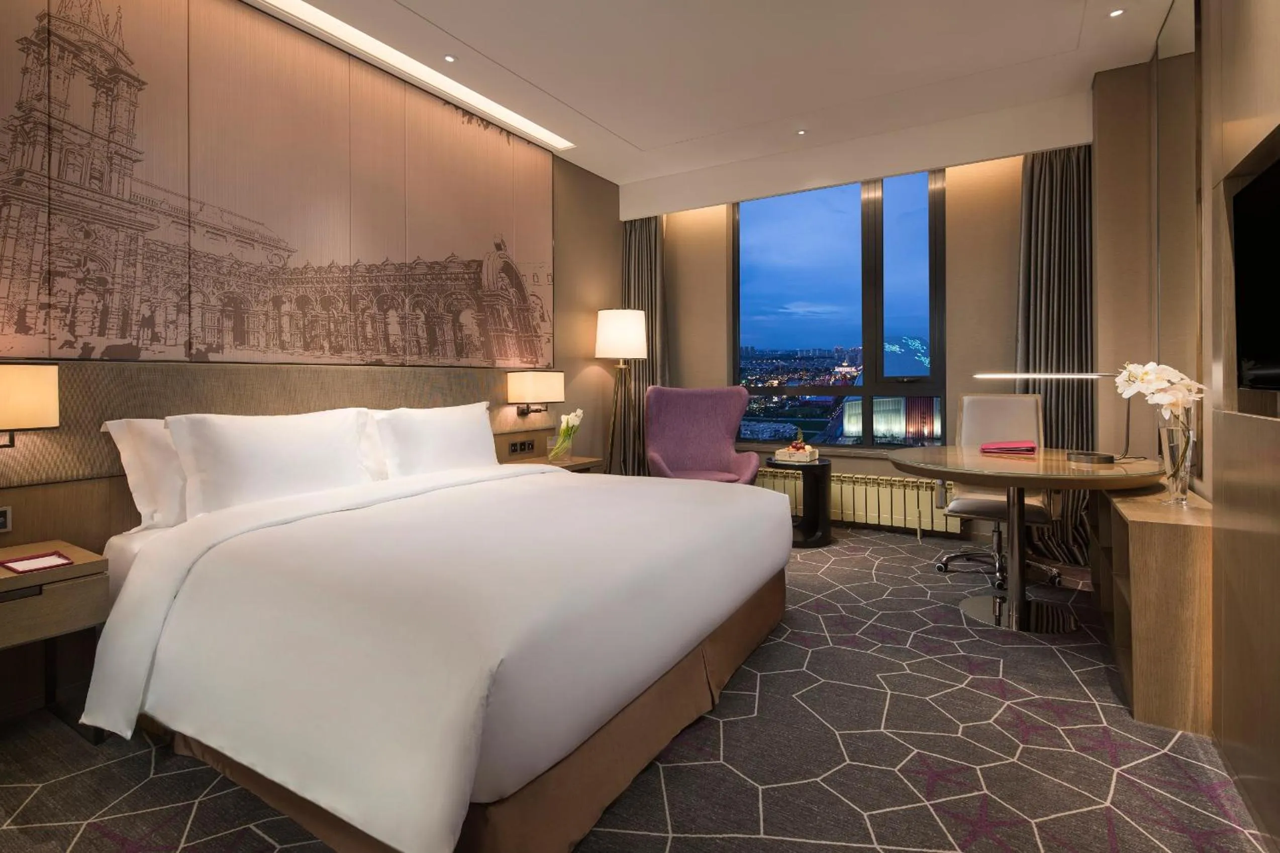 Bedroom, Bed in Crowne Plaza Harbin Songbei by IHG