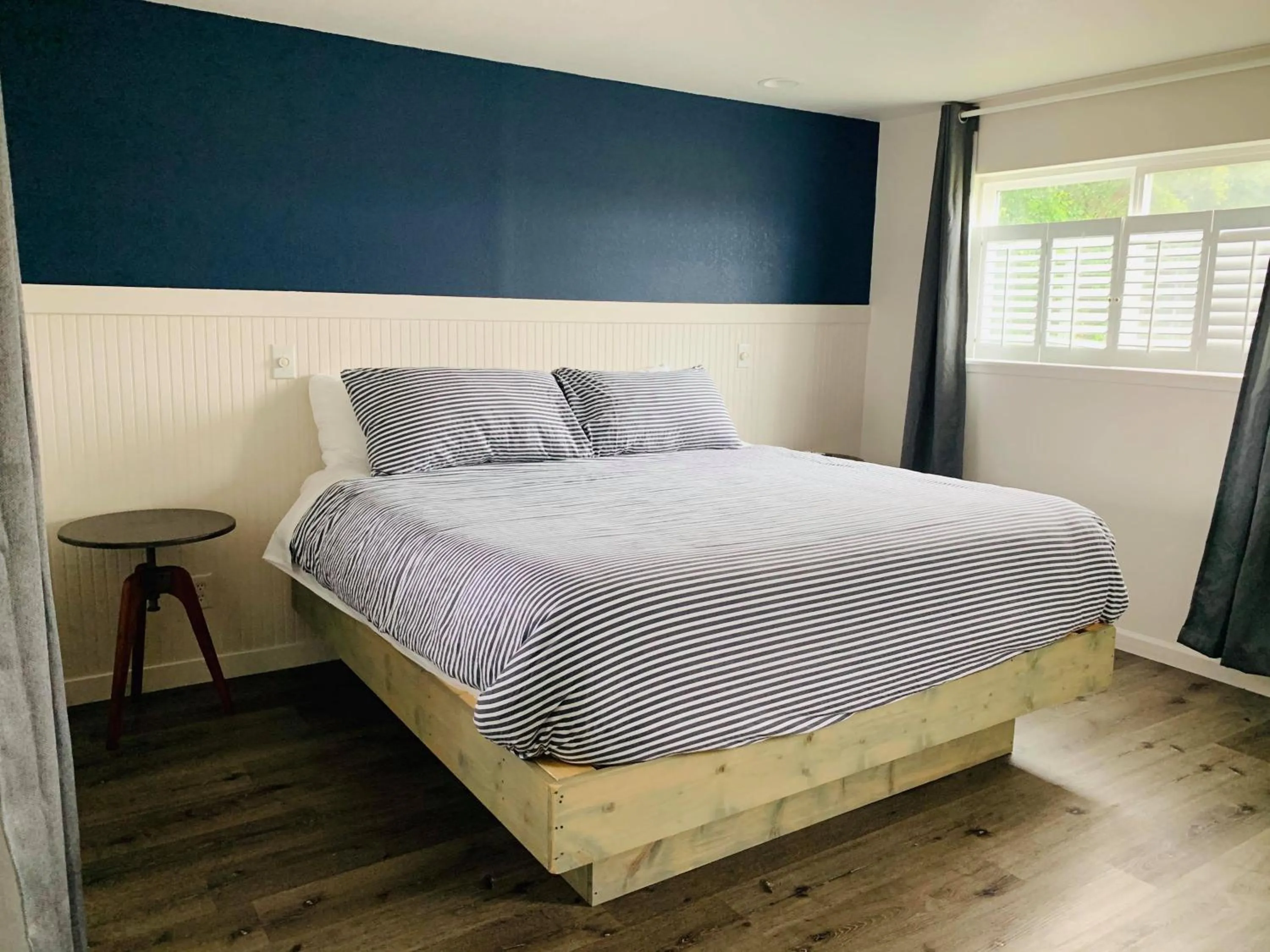 Bed in Boardwalk Cottages