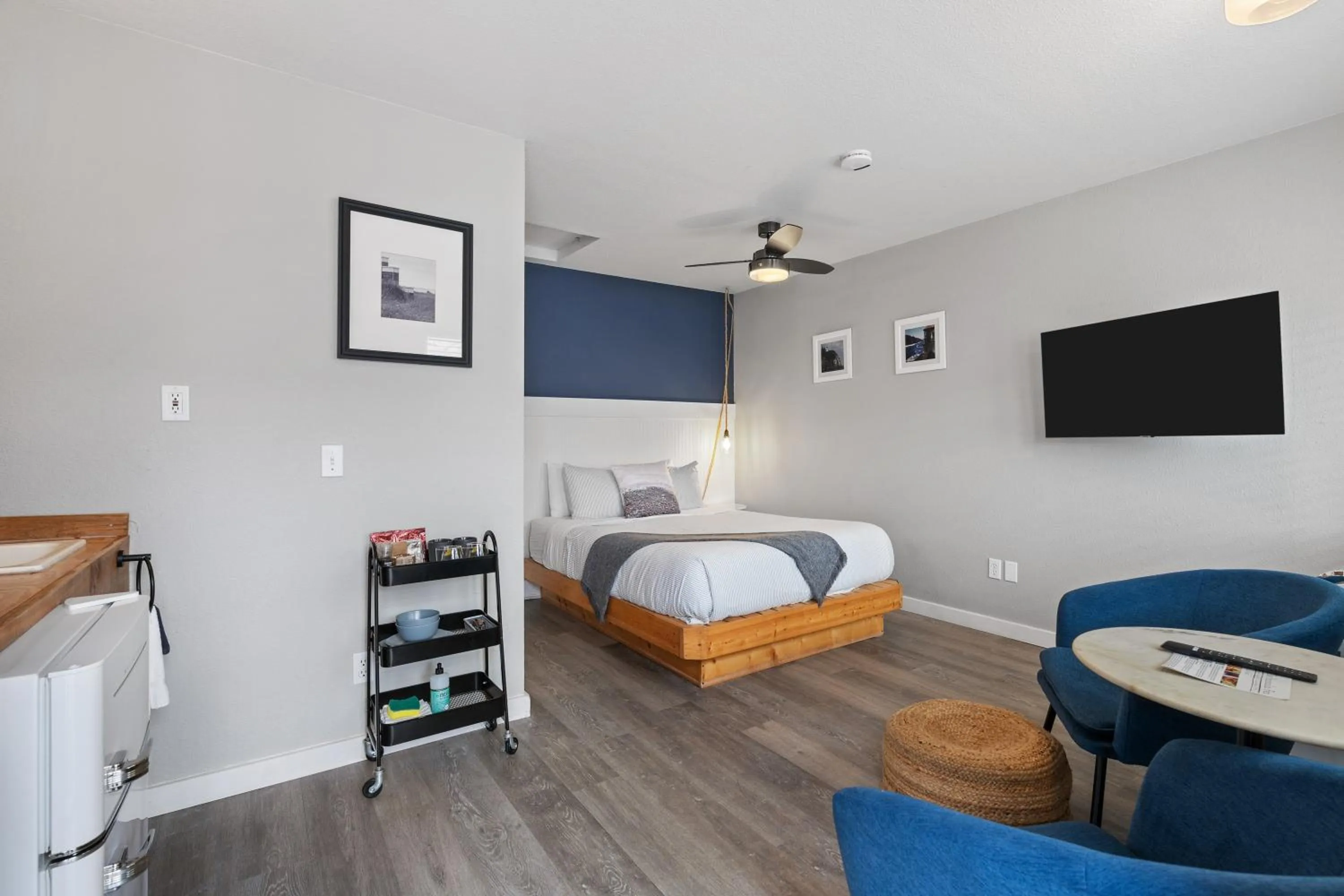 Bed in Boardwalk Cottages