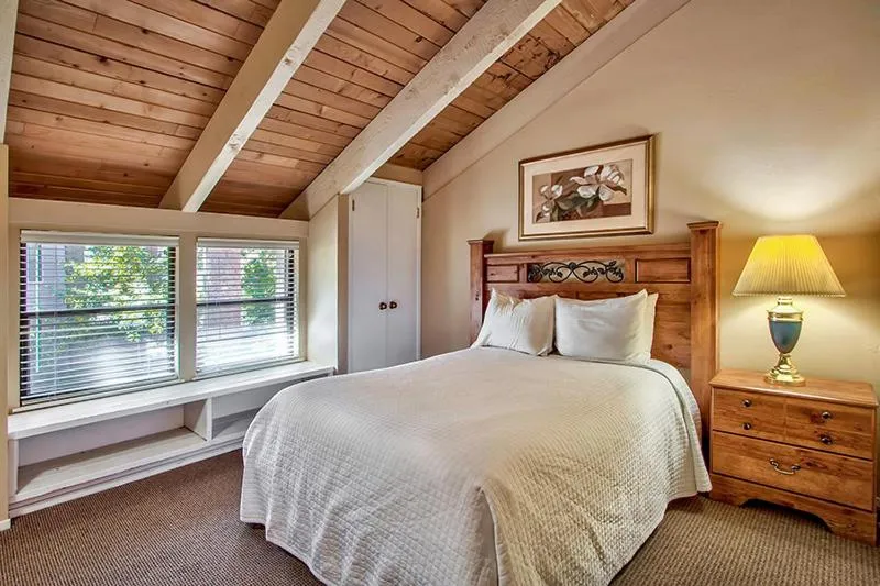 Bedroom, Bed in South Lake Tahoe Resort - Steps to Beach & Close to Heavenly
