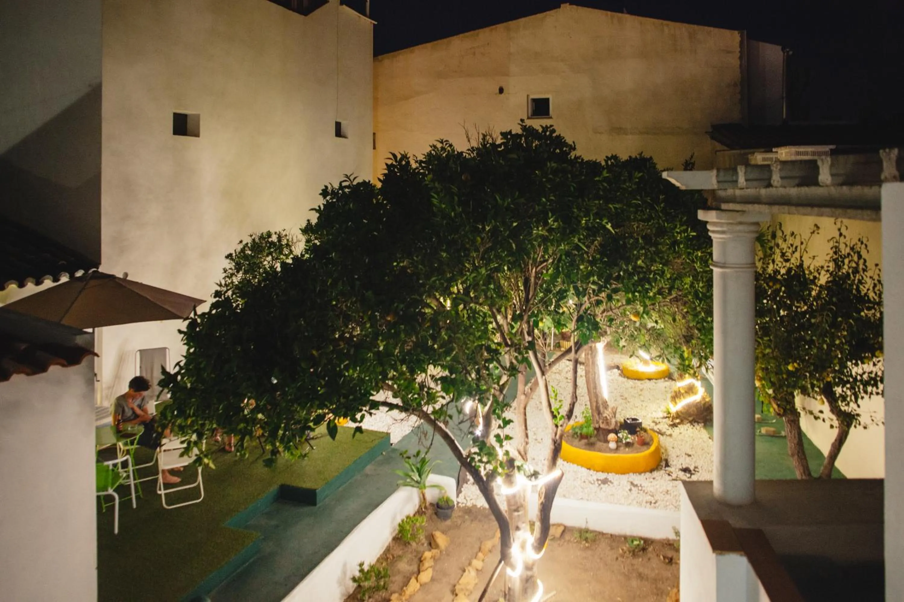 Patio in Orange3 Hostel