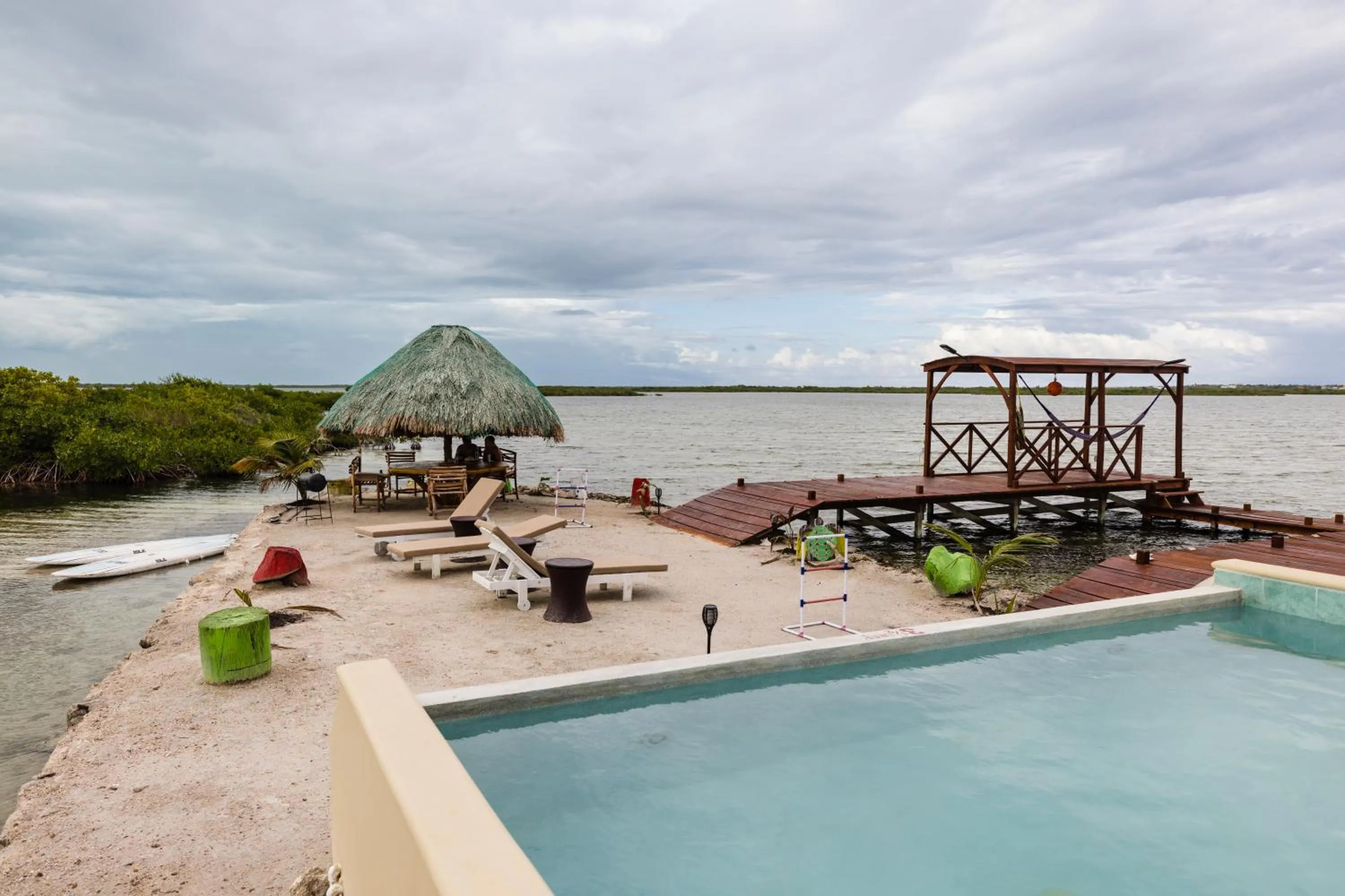 Swimming pool in Lina Point Belize Overwater Resort
