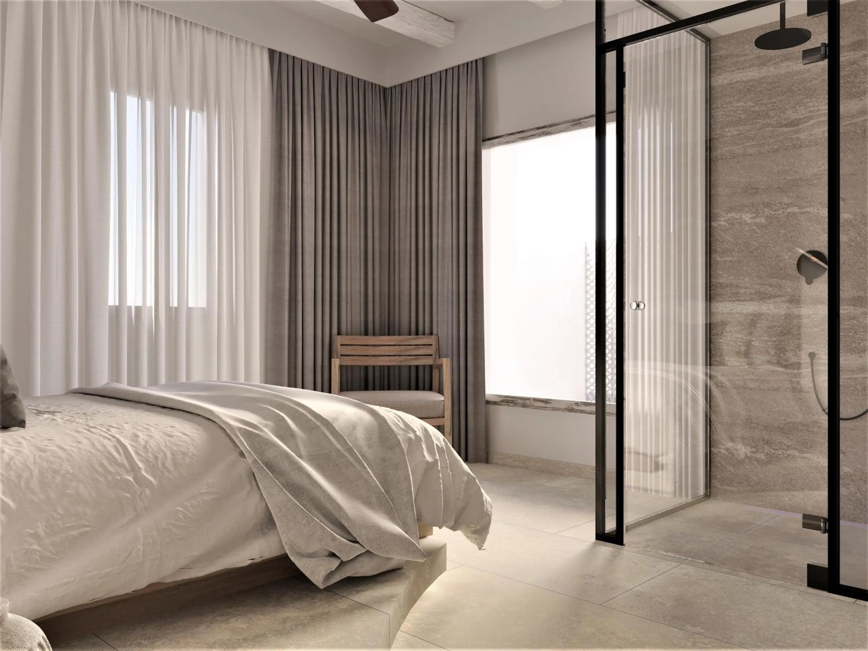 Shower in F Fine Suites - Adults Only