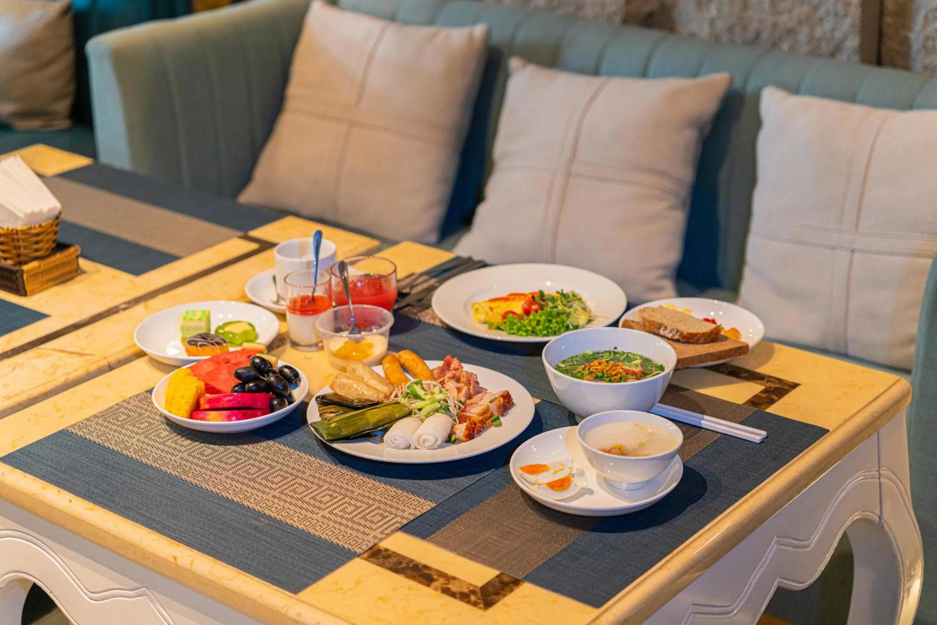 Continental breakfast in A&EM Saigon Hotel