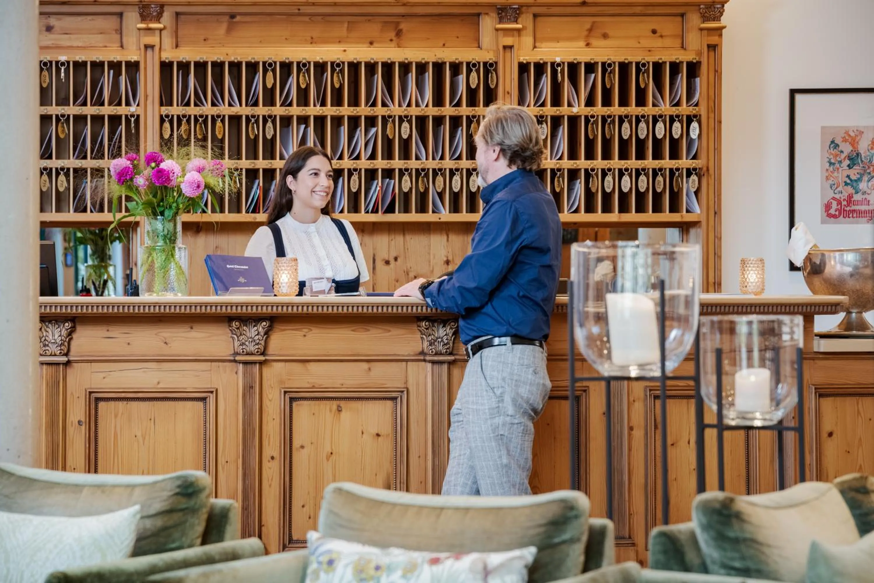 Lobby or reception in Hotel Obermaier