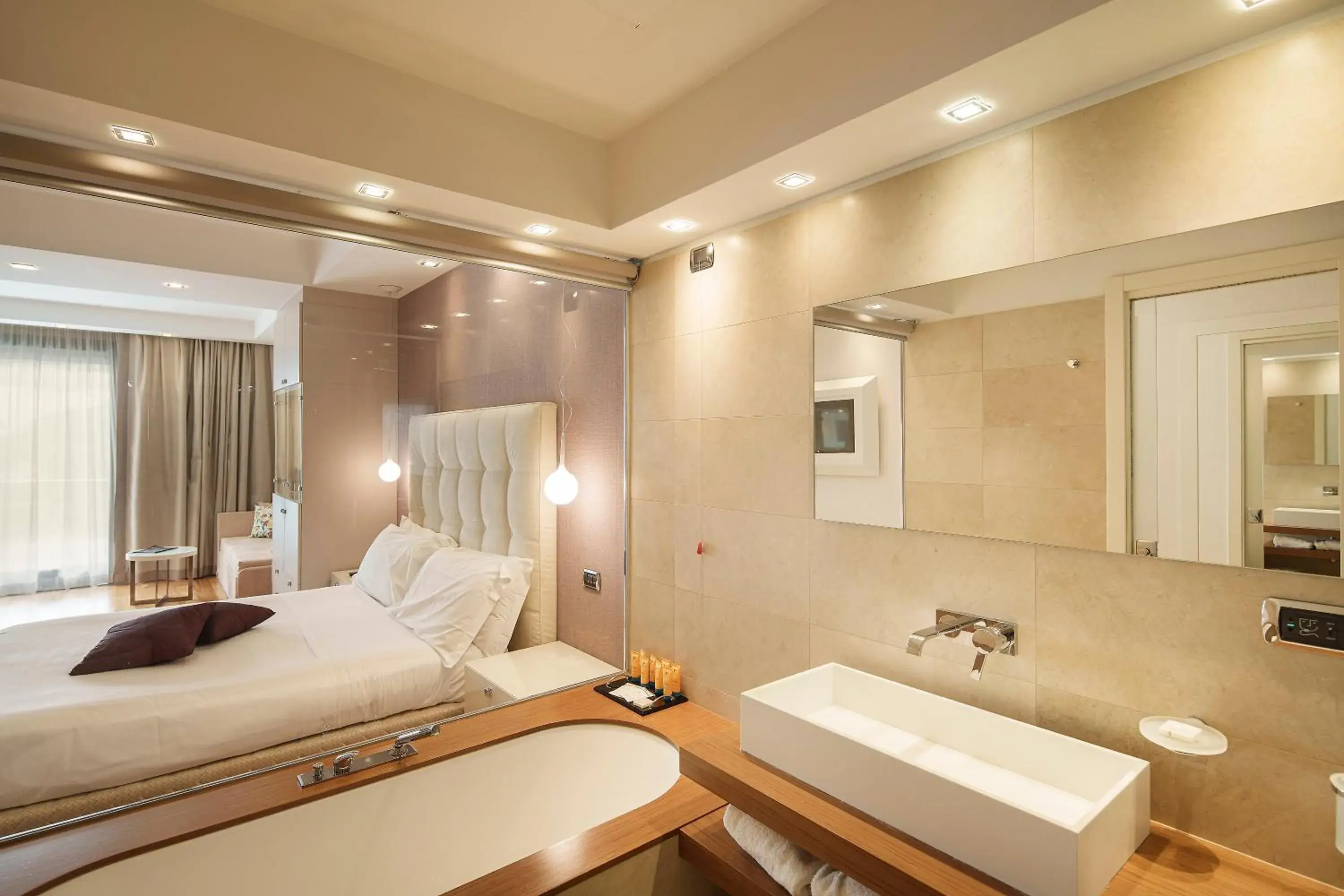 Bathroom, Bed in Relais Paradiso Bathroom, Bed in Relais Paradiso