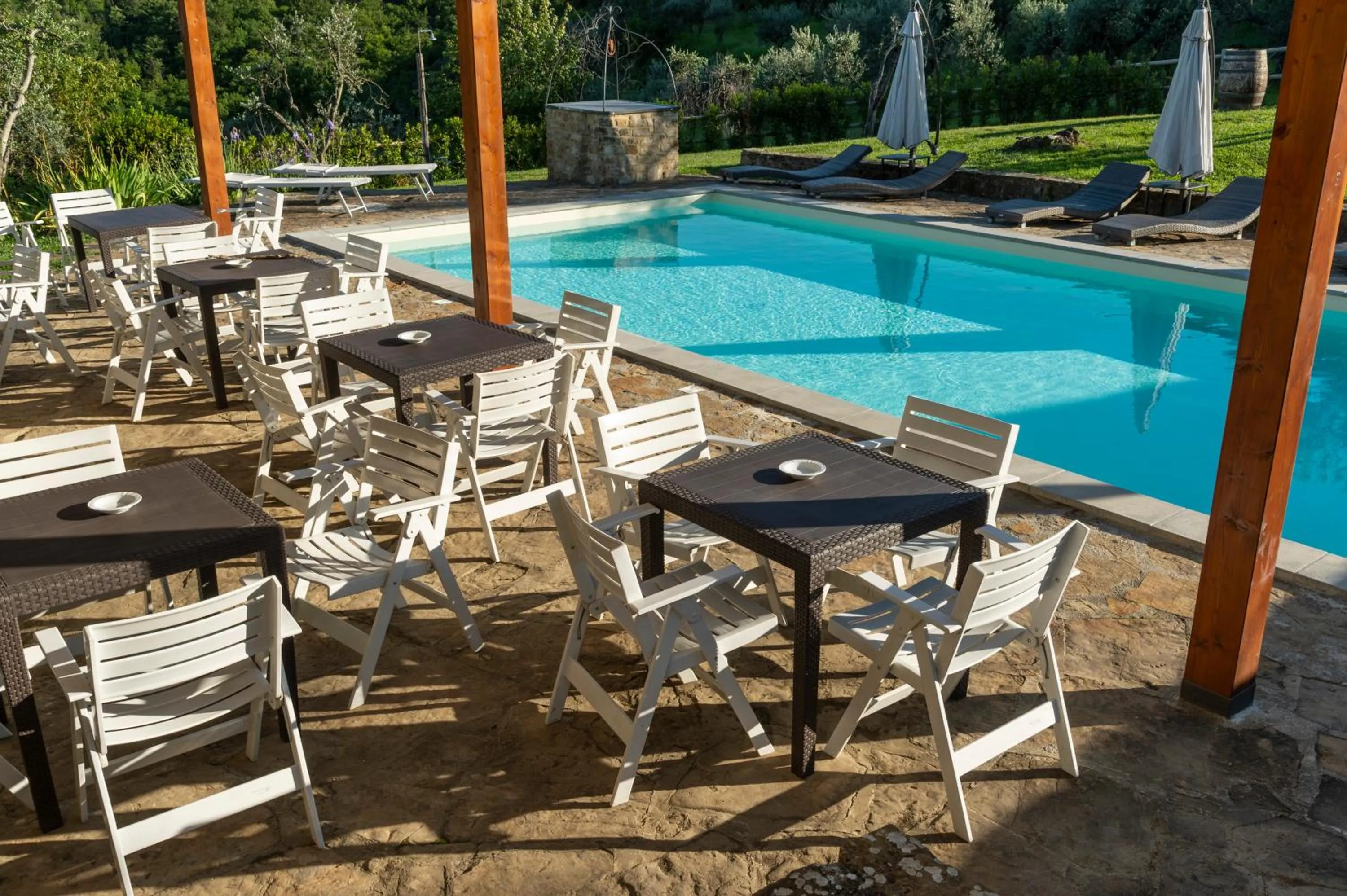 Pool view in La Rimbecca Greve in Chianti