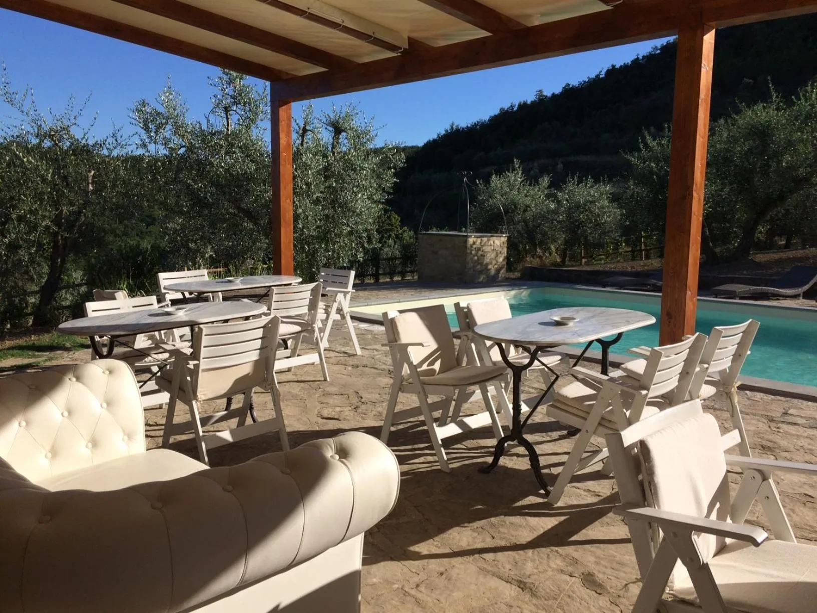 Patio in La Rimbecca Greve in Chianti