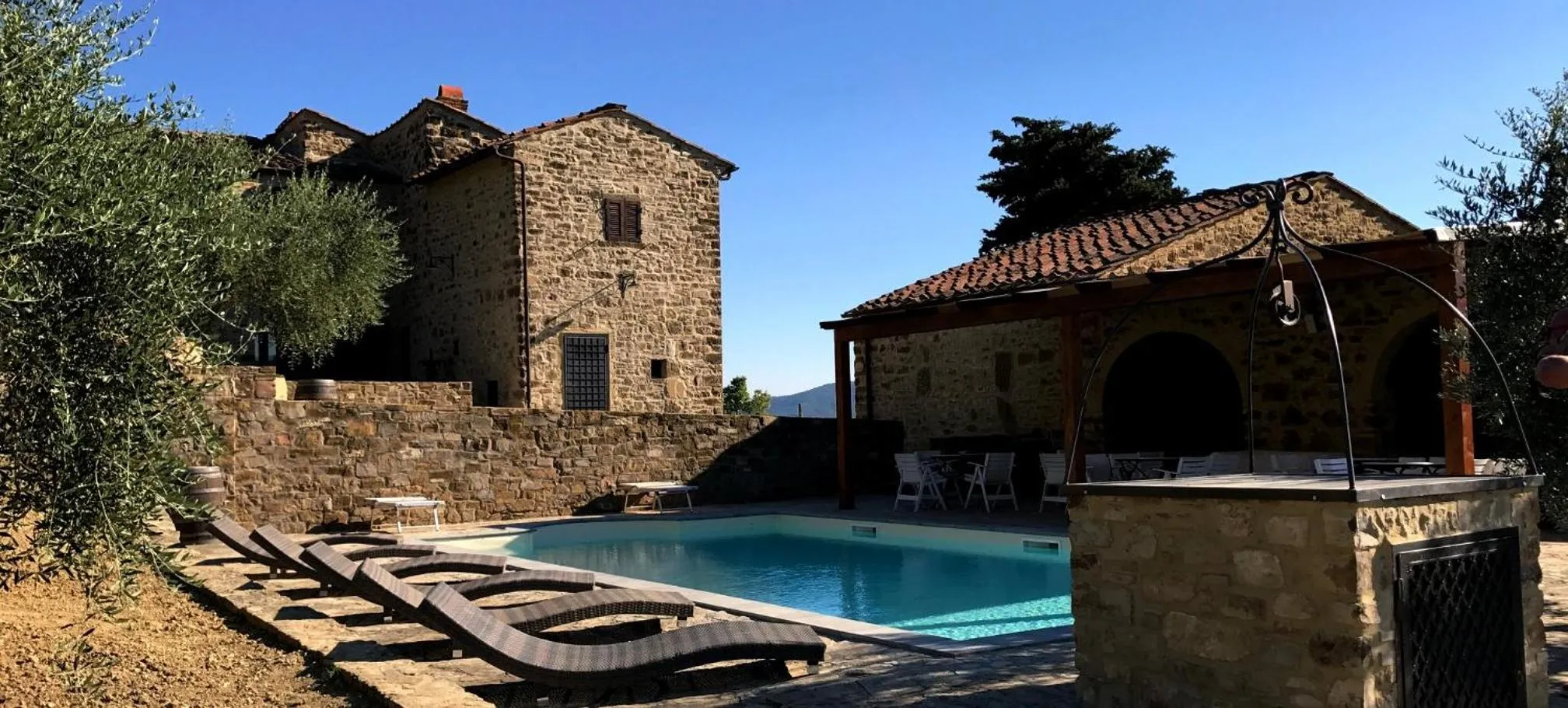 Swimming pool in La Rimbecca Greve in Chianti