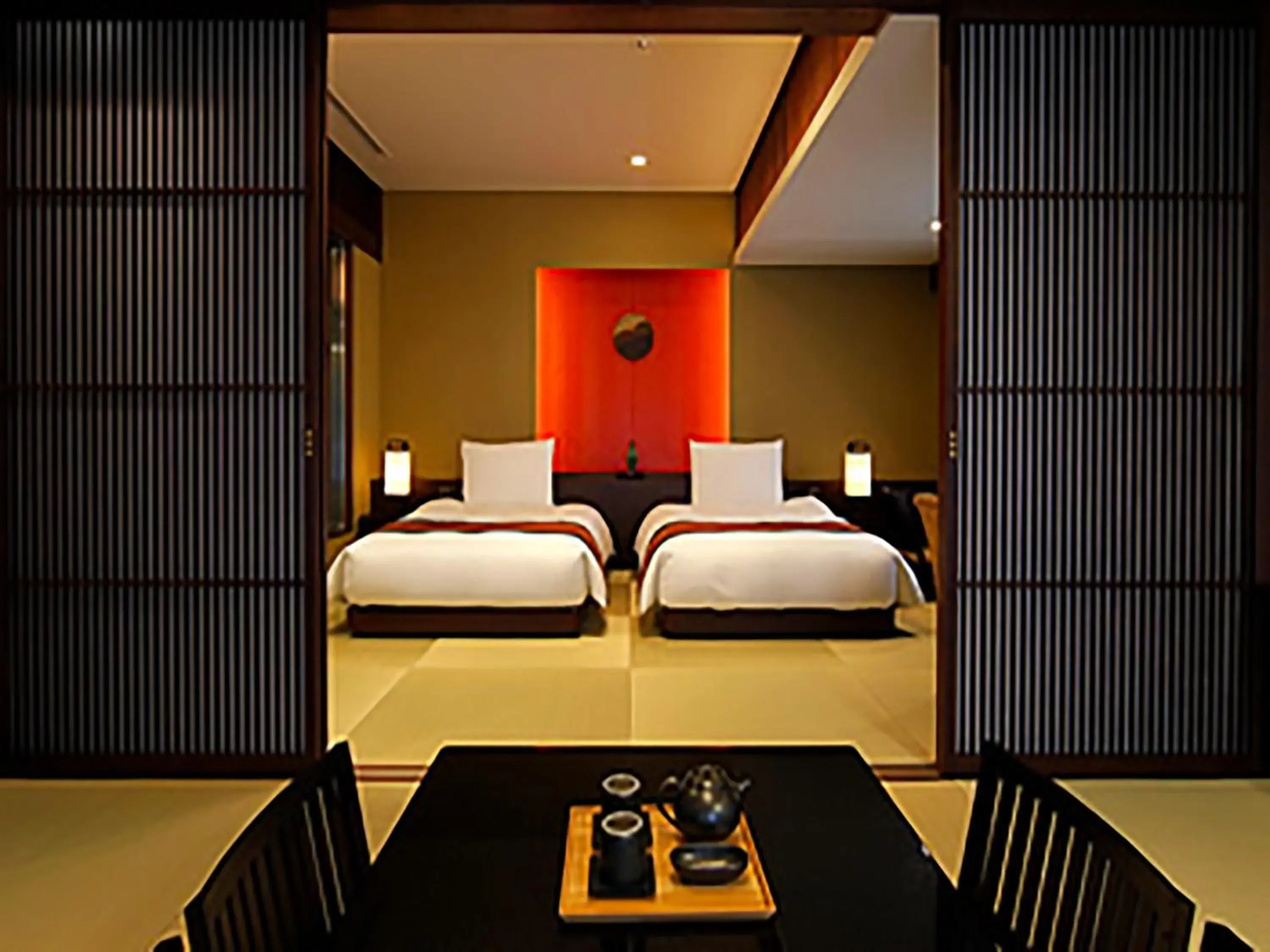 Bedroom, Bed in 竹泉荘 Chikusenso Onsen Bedroom, Bed in 竹泉荘 Chikusenso Onsen