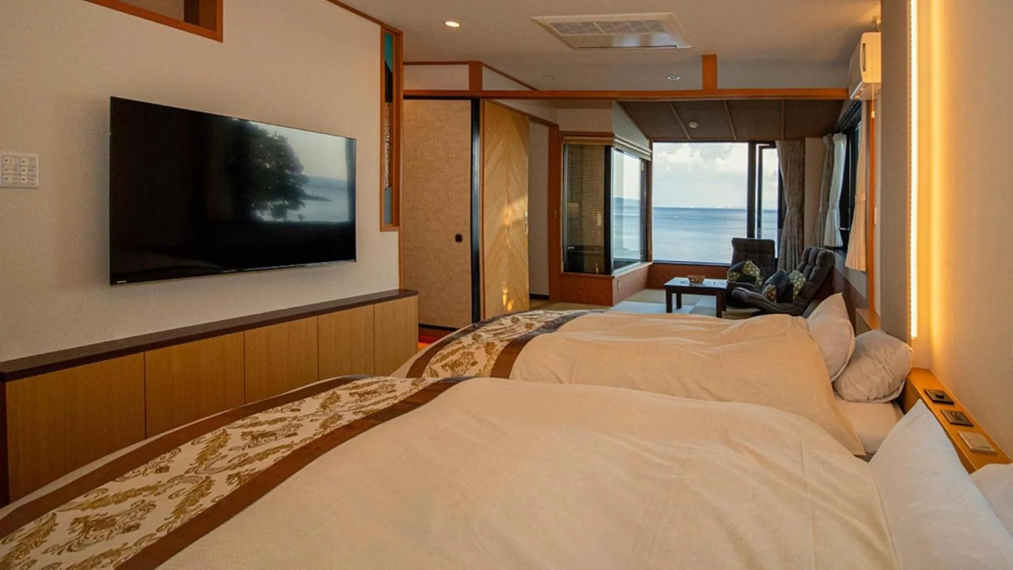 Bed in La se ri Resort and Stay