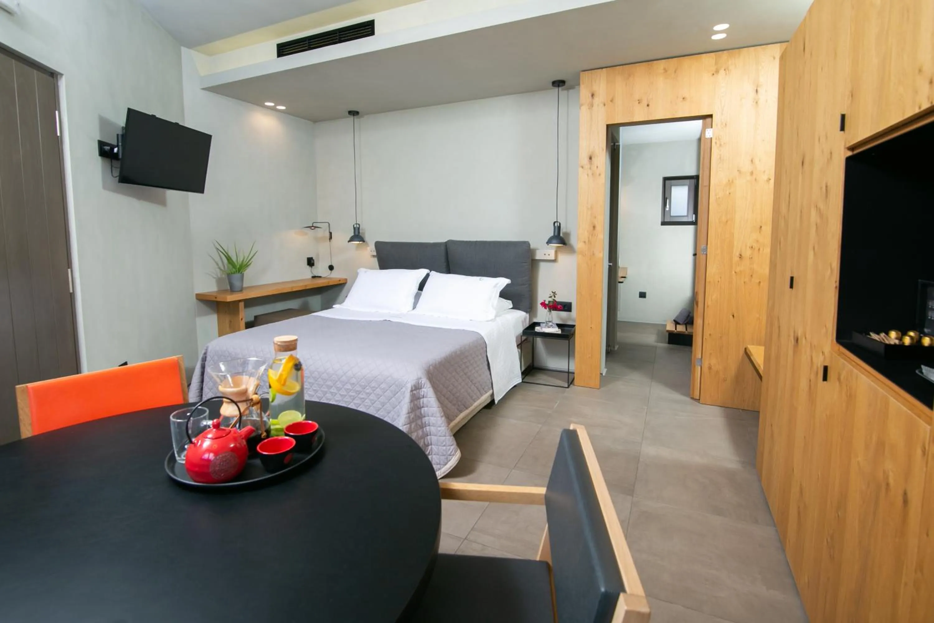 Bathroom, Bed in Marquise Suites - Adults Only