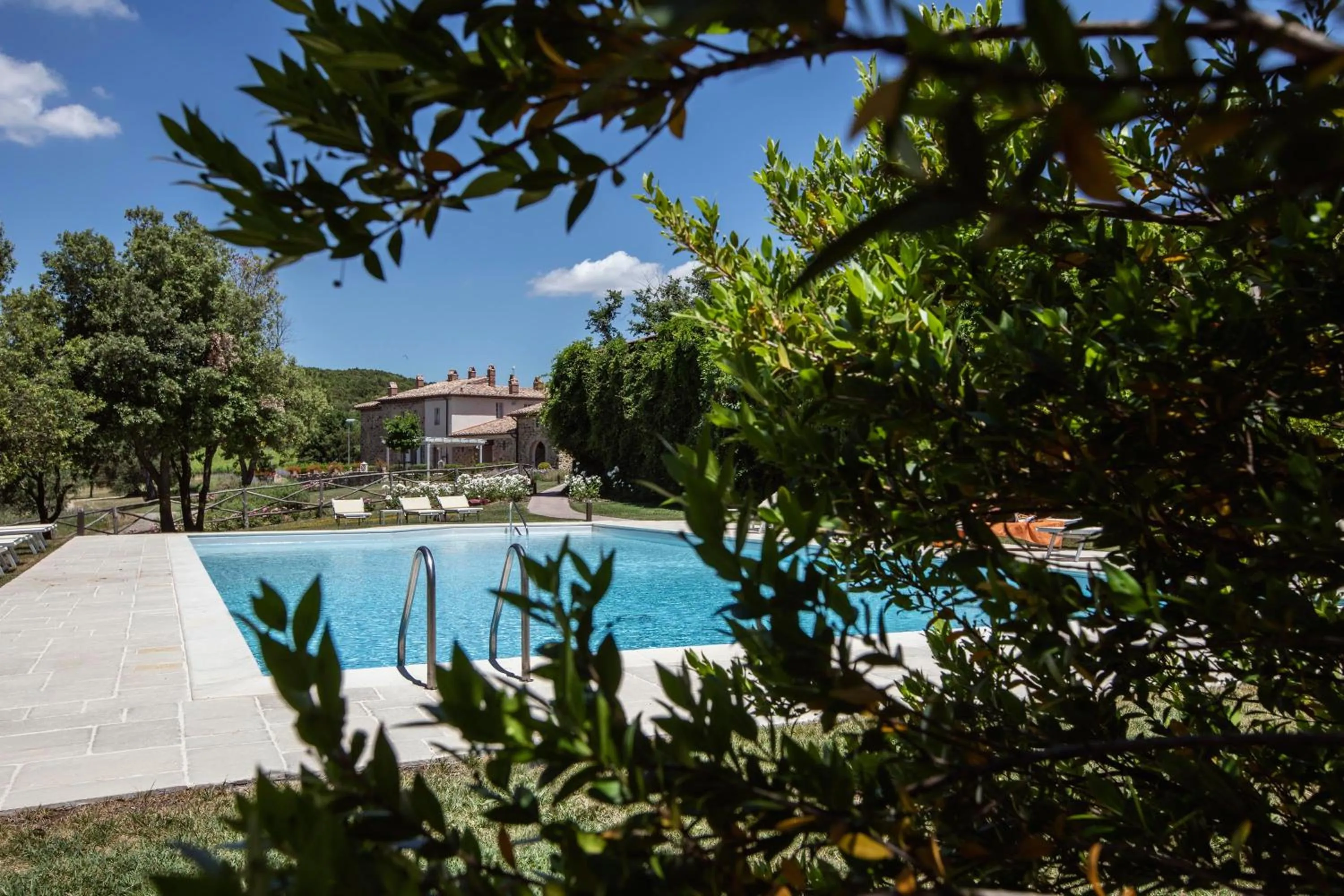 Pool view in Podere Brizio