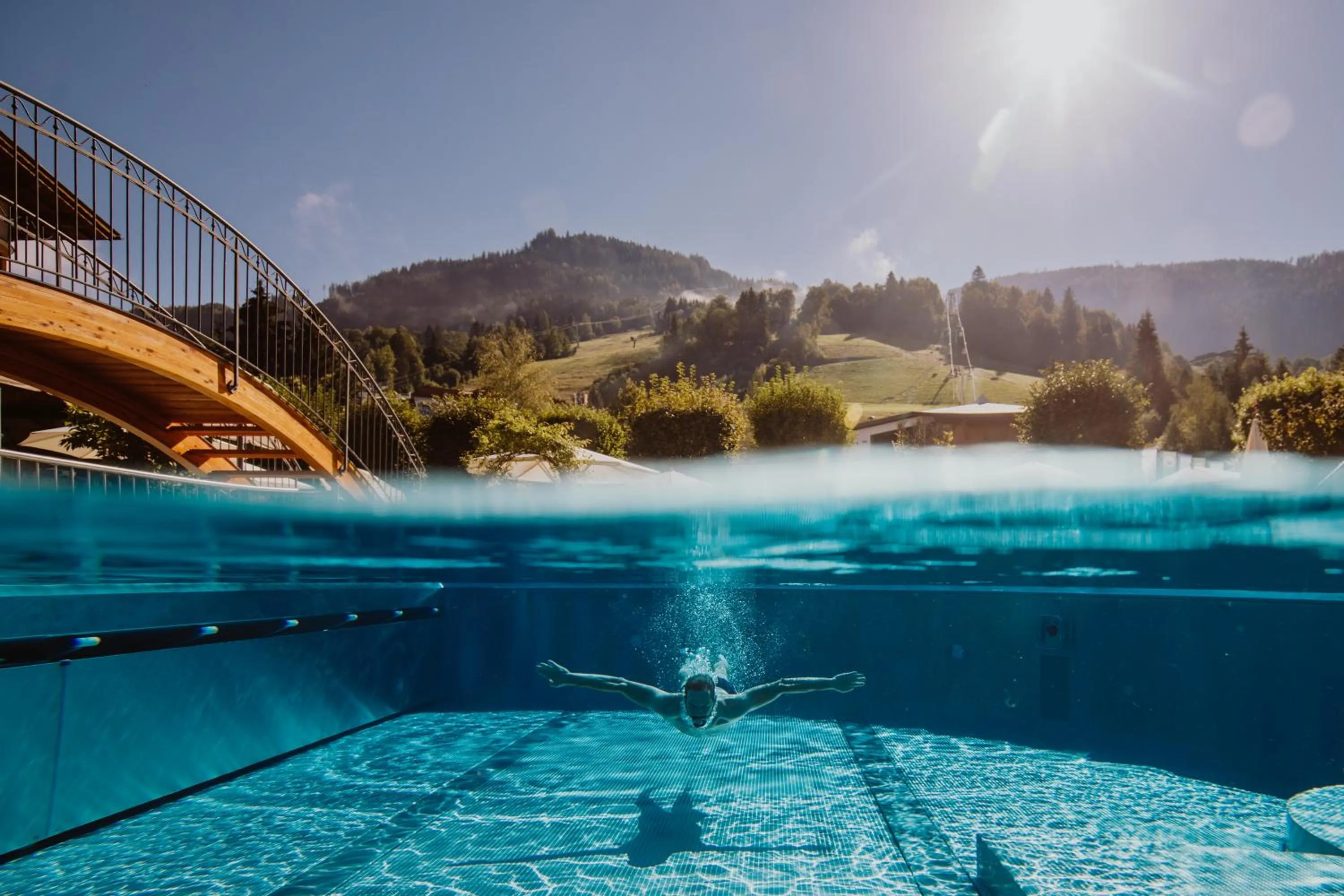Swimming pool in Verwöhnhotel Berghof