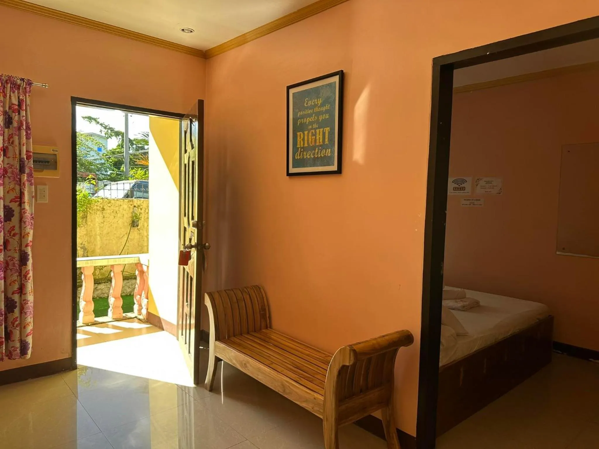 Living room, Bed in A's Azotea de Bohol