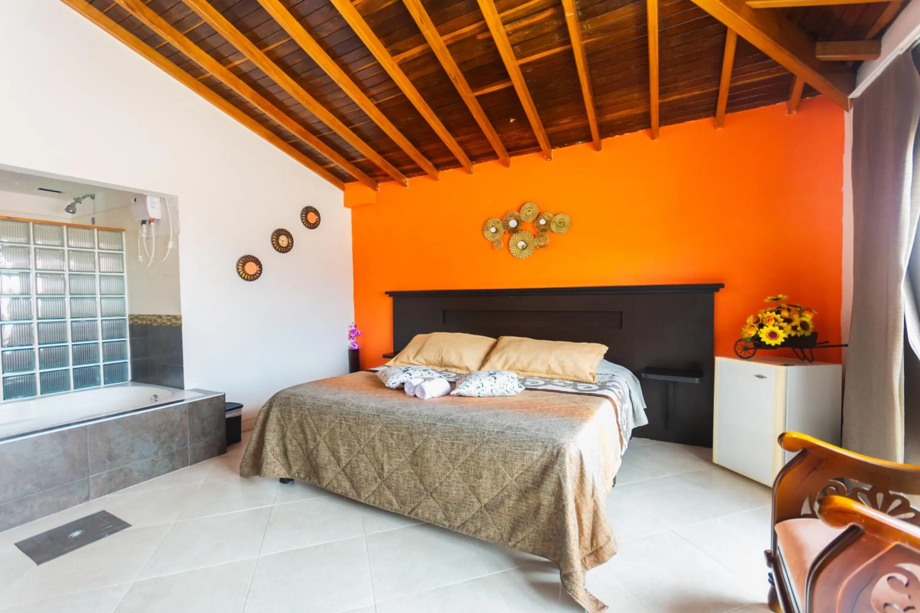 Bed in Hotel Real Guatapé