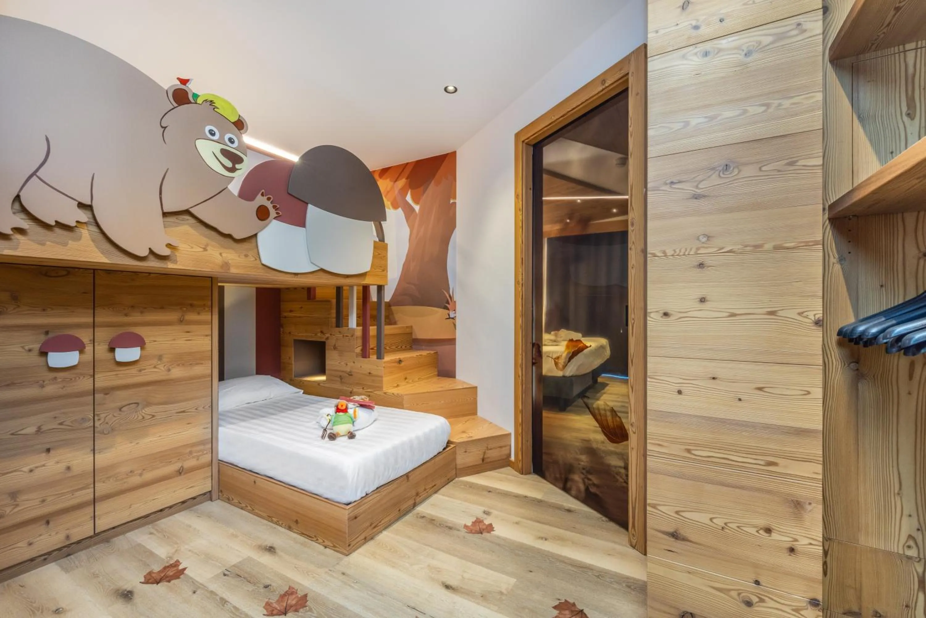 Bed in Piz Galin Grand Hotel Family & Wellness