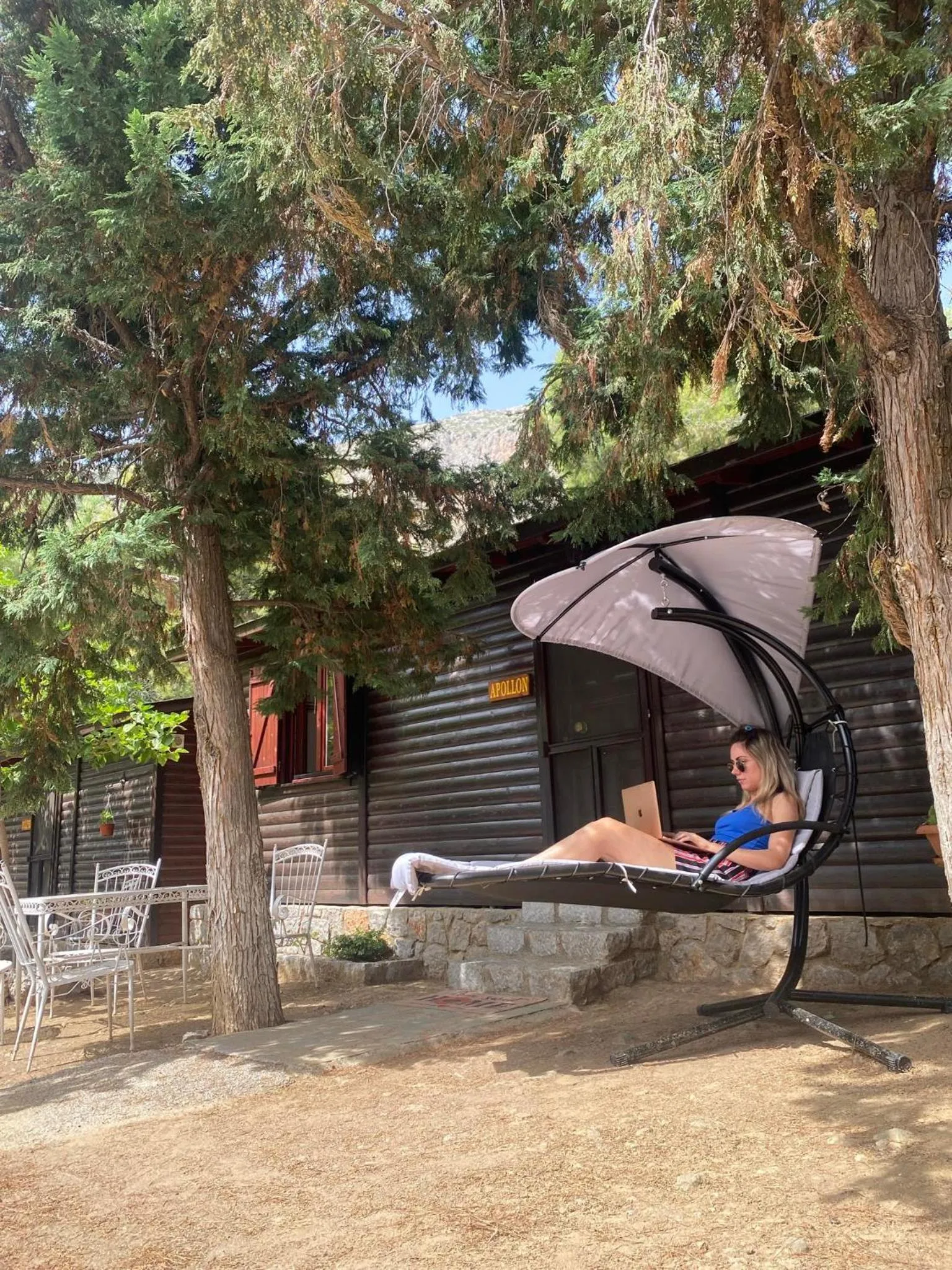 Garden in Bungalow - Camping Apollon