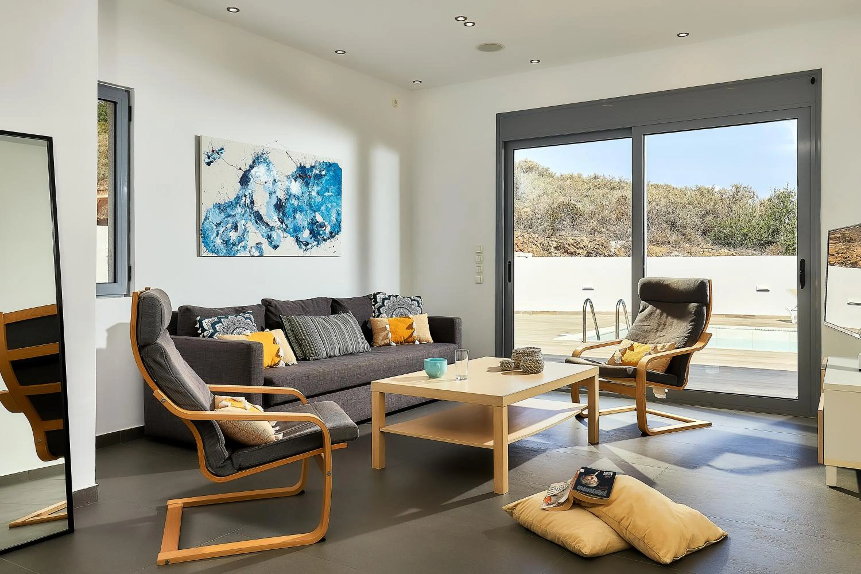 Living room in Villa Emilia - with private, heated swimming pool