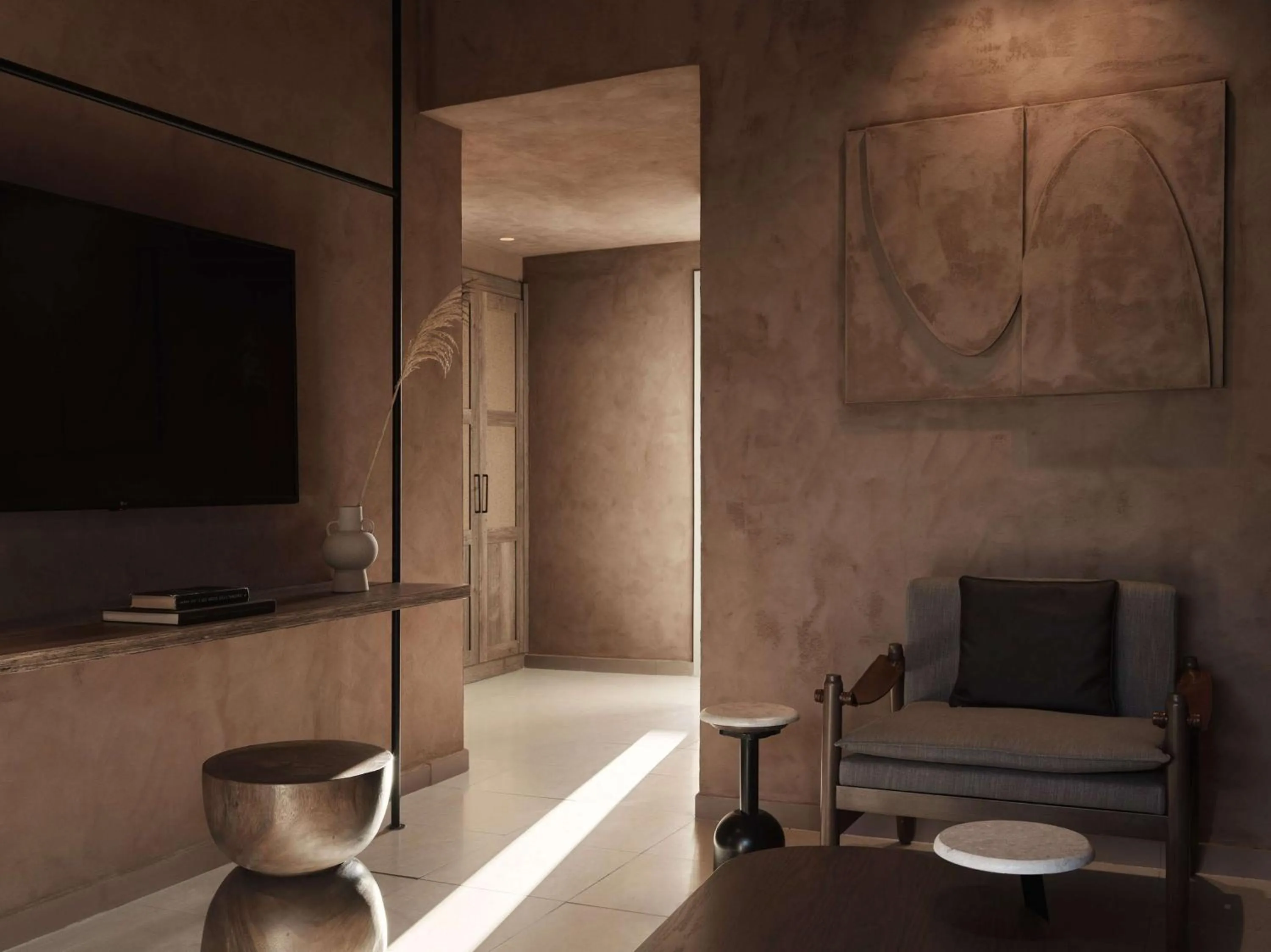 Living room in Lindian Village, Curio Collection by Hilton