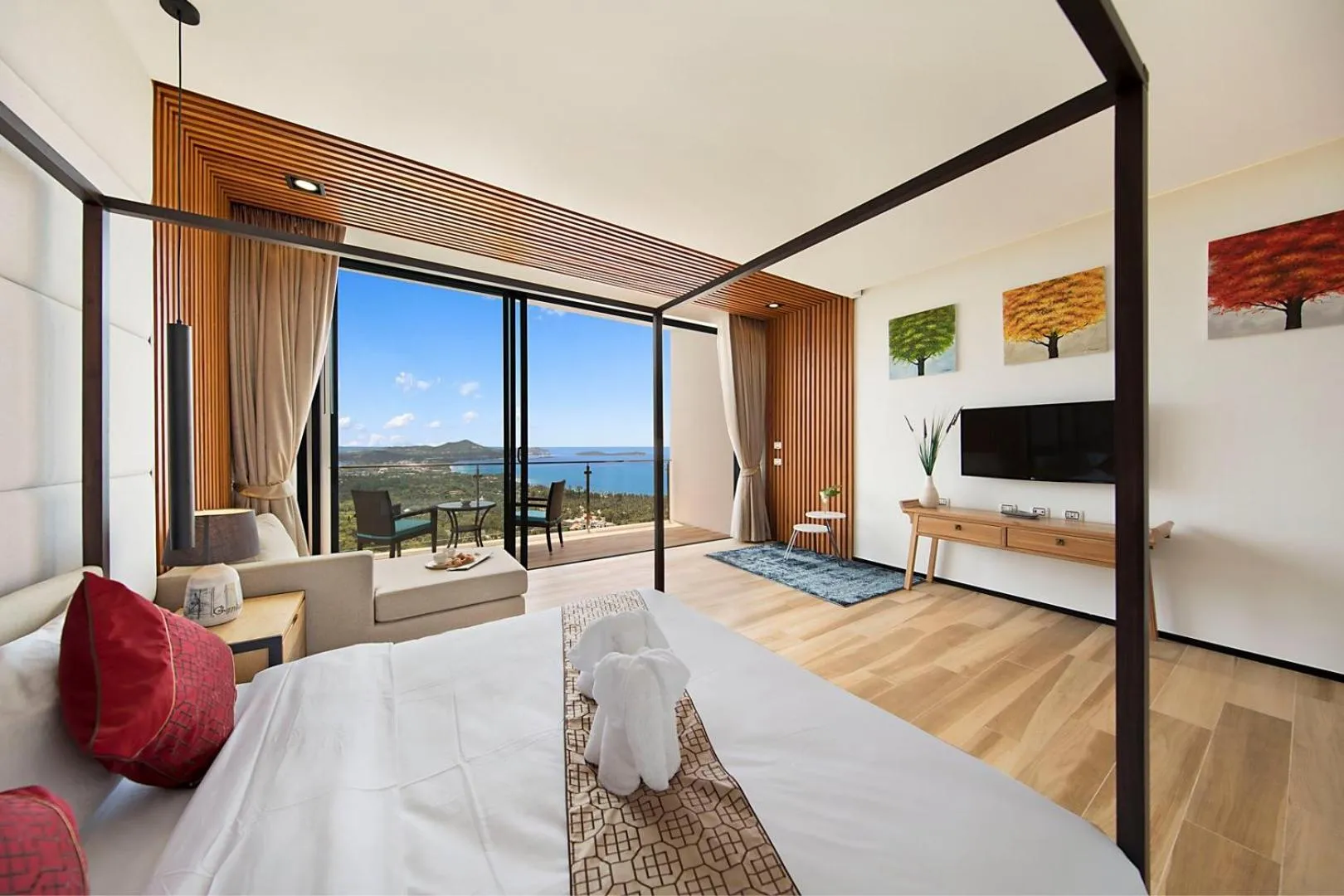 Bed in Samui Sea Star Villa