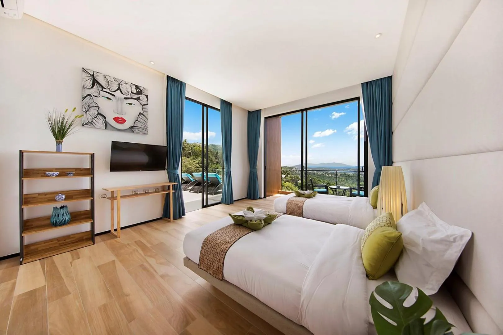 Bed in Samui Sea Star Villa