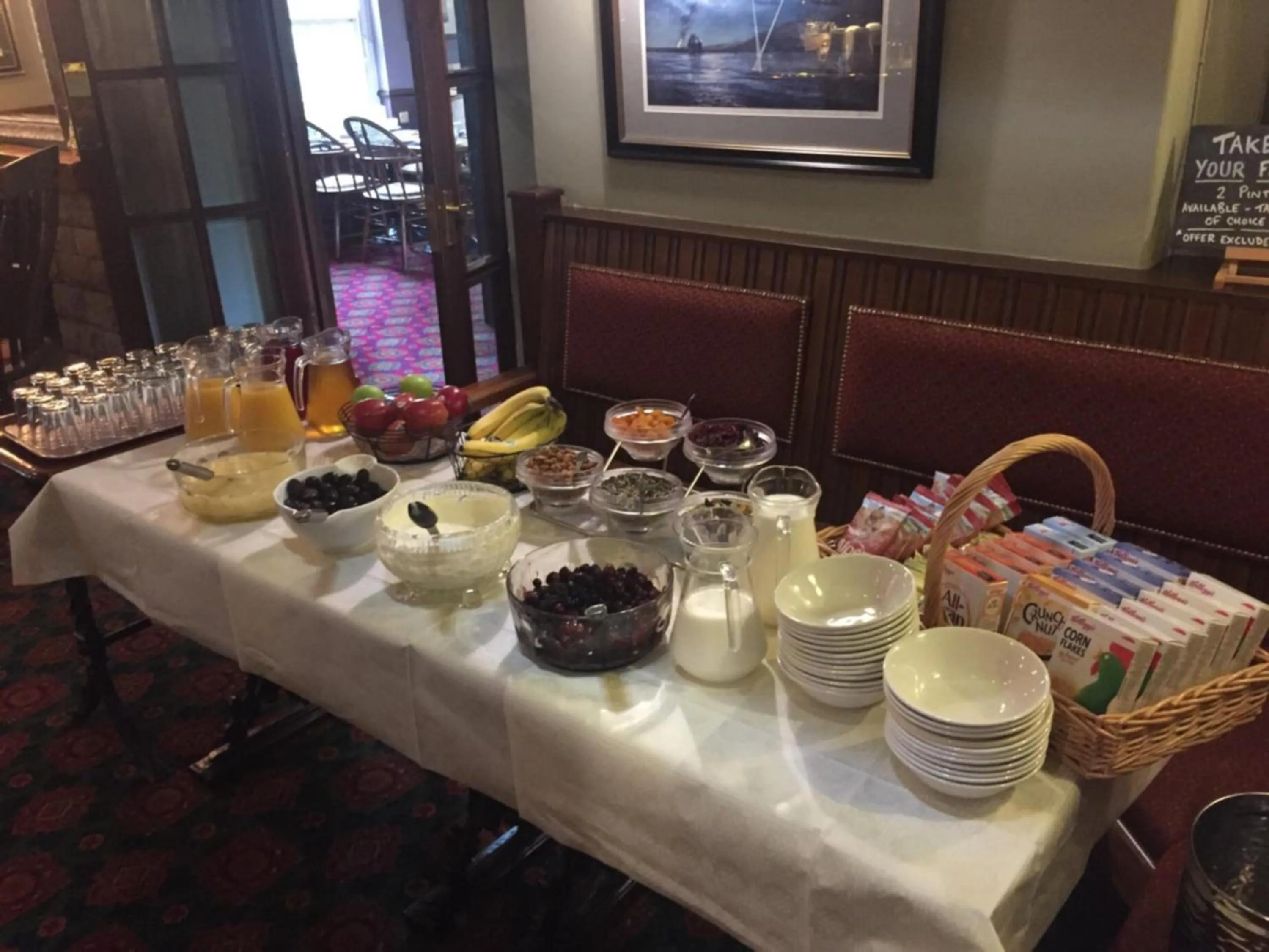 Buffet breakfast in Yorkshire Bridge Inn