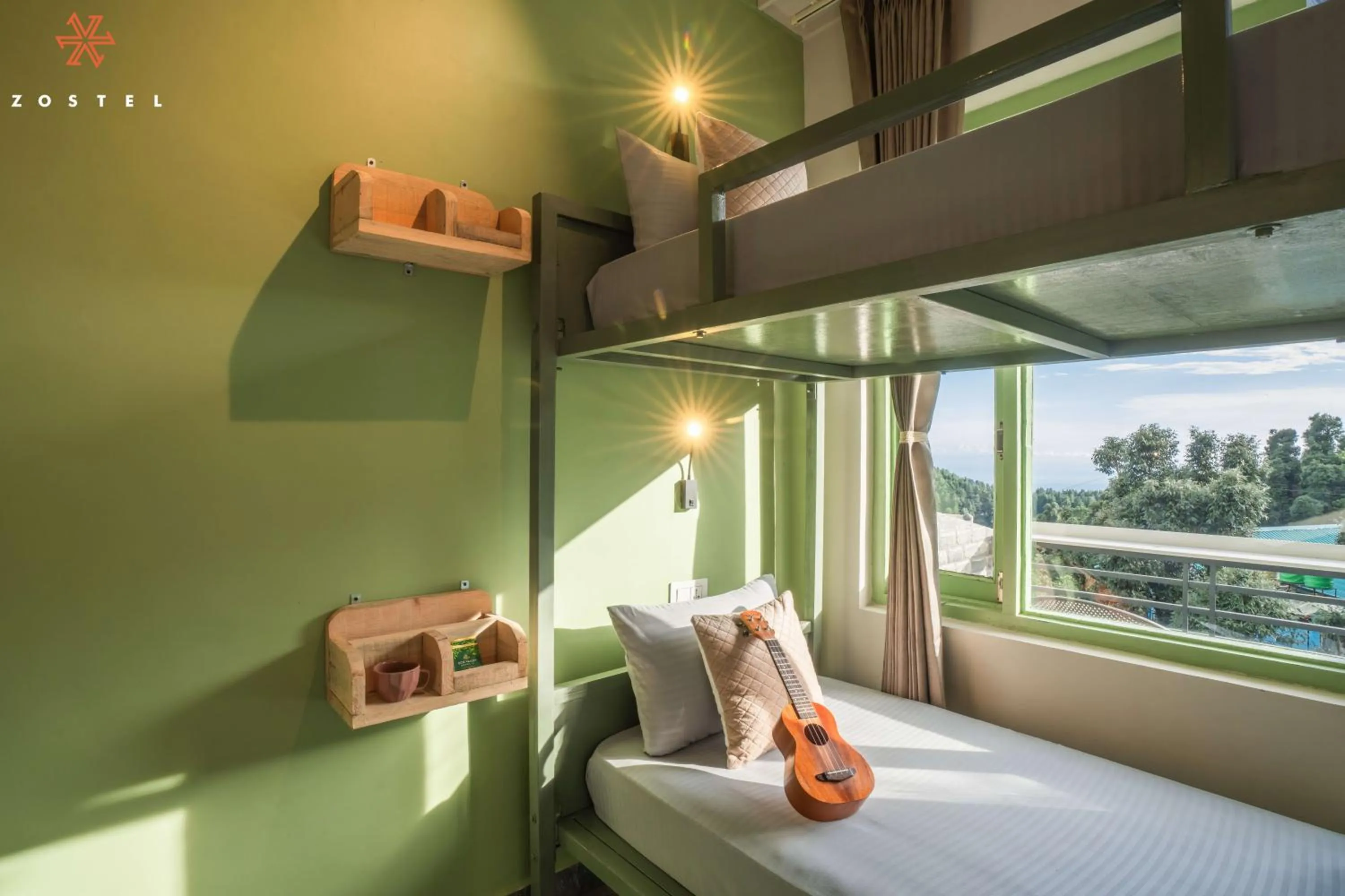 Bed in Zostel Dharamkot